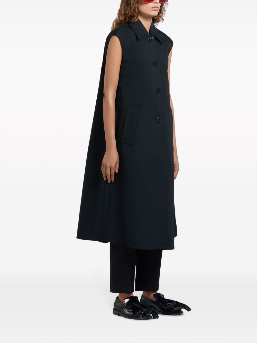 double-breasted cotton waistcoat - 3