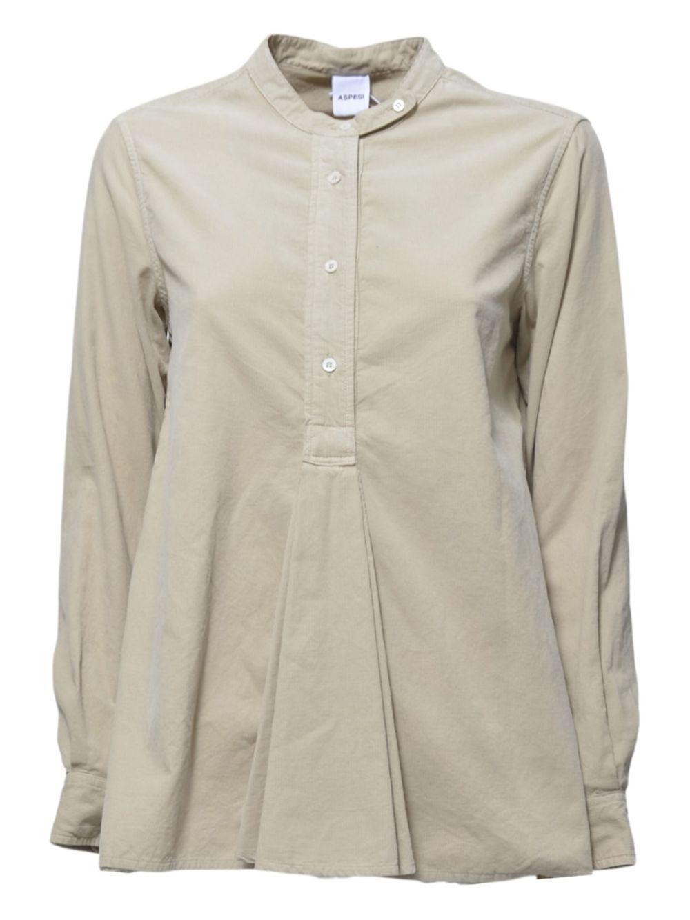 pleated button-down shirt - 1