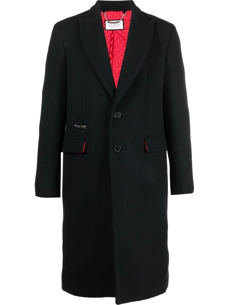 graffiti-print single-breasted coat 1