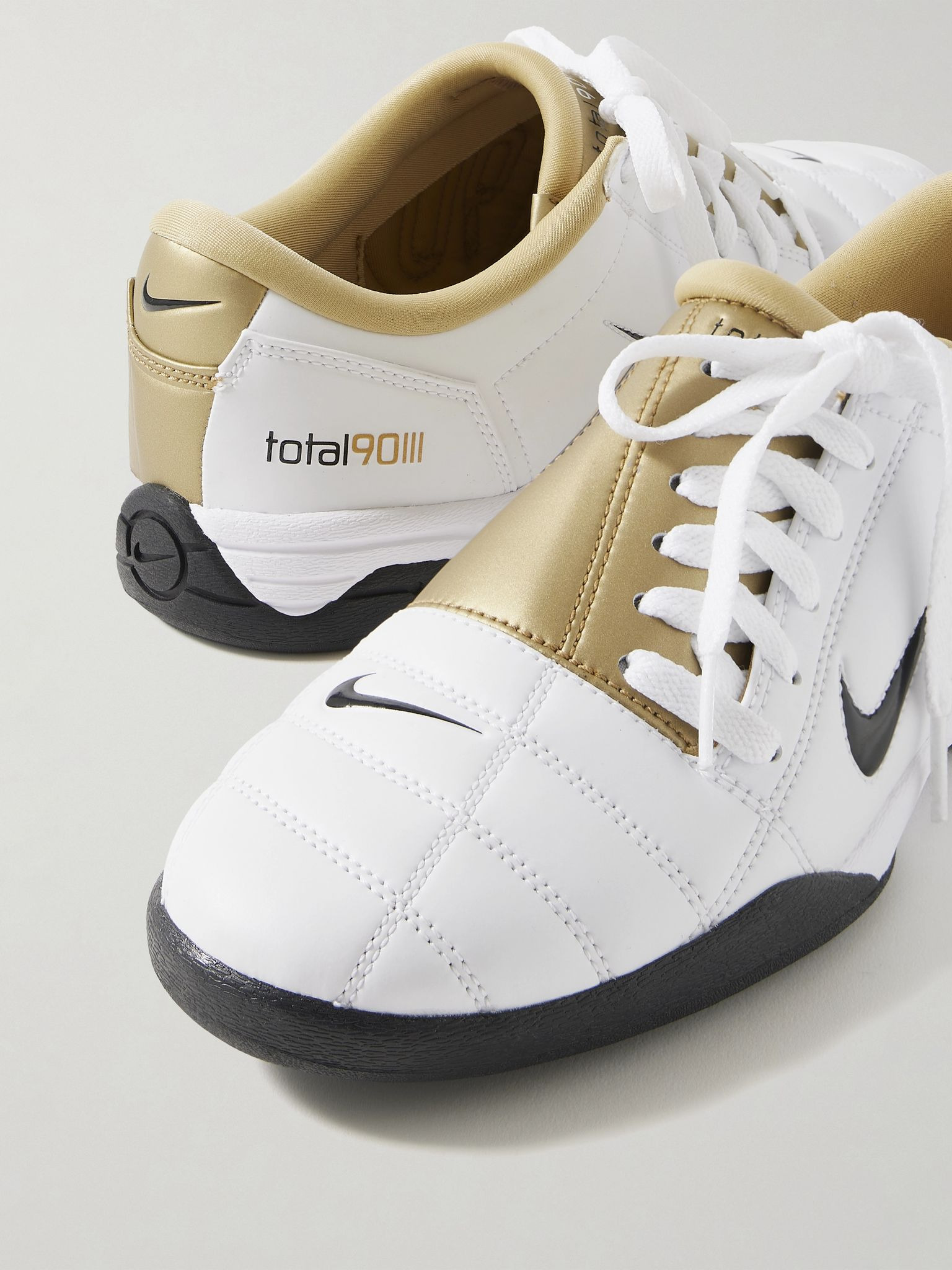 T90 metallic leather sneakers White - 4