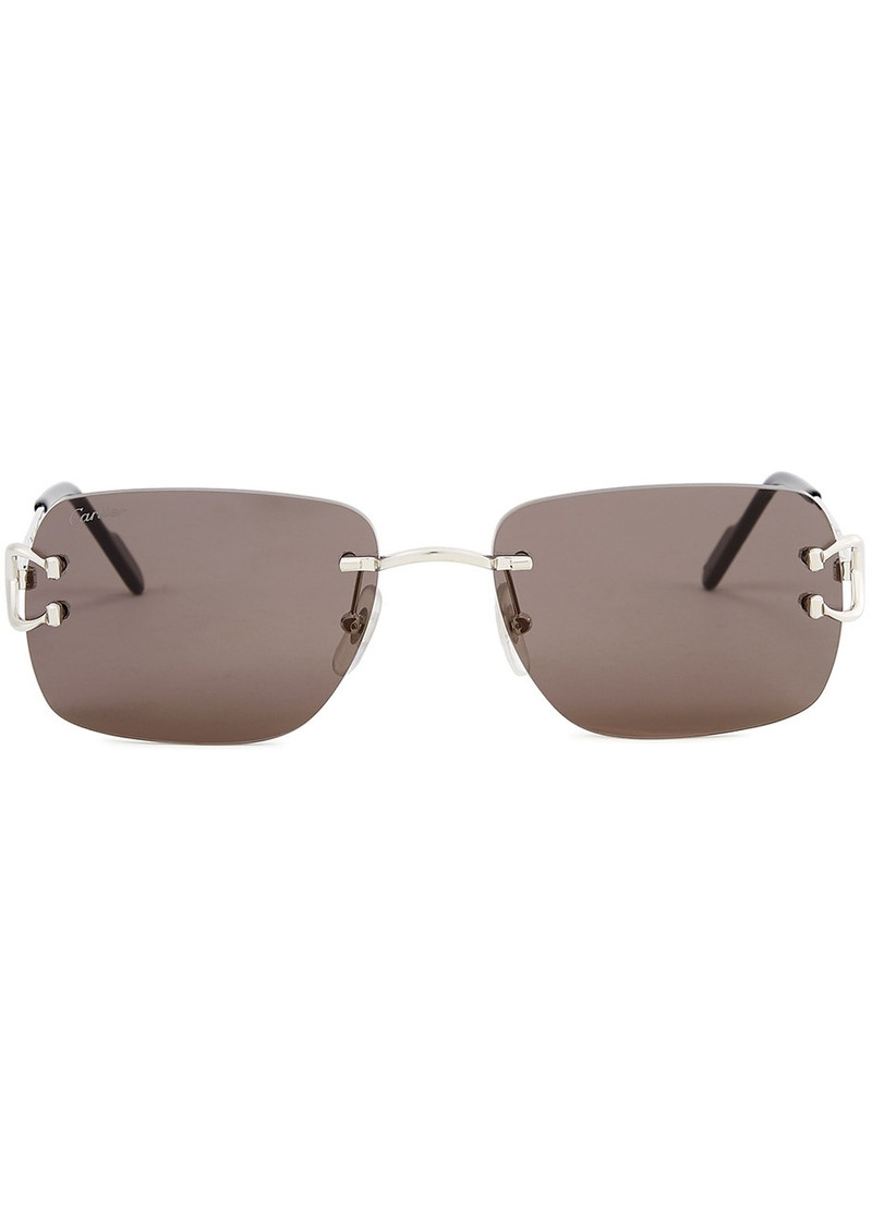 Cartier Cartier Signature C De Cartier Rimless Rectangle-frame Sunglasses outlook