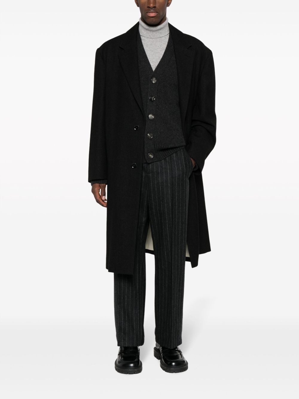 single-breasted midi coat - 2
