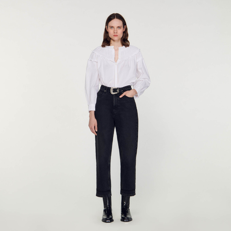 Sandro SMOCKED-COLLAR BLOUSE outlook