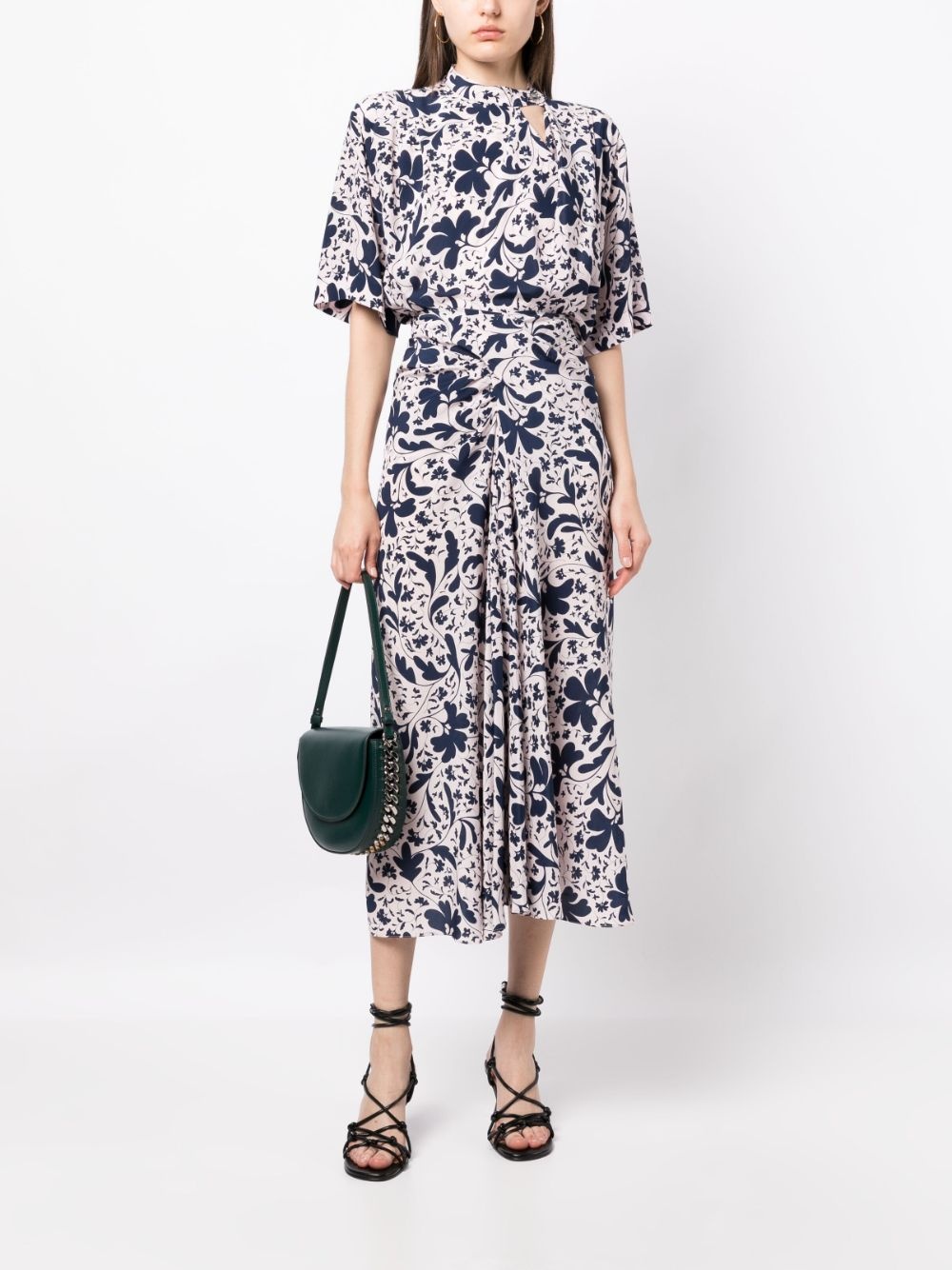 floral-print silk blouse - 2