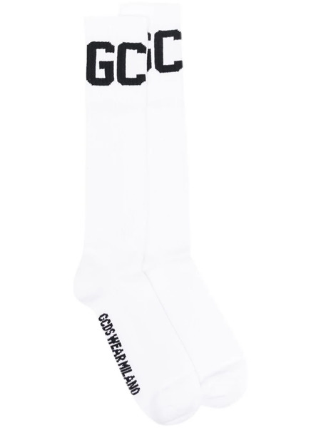 two-tone socks with logo print - 1