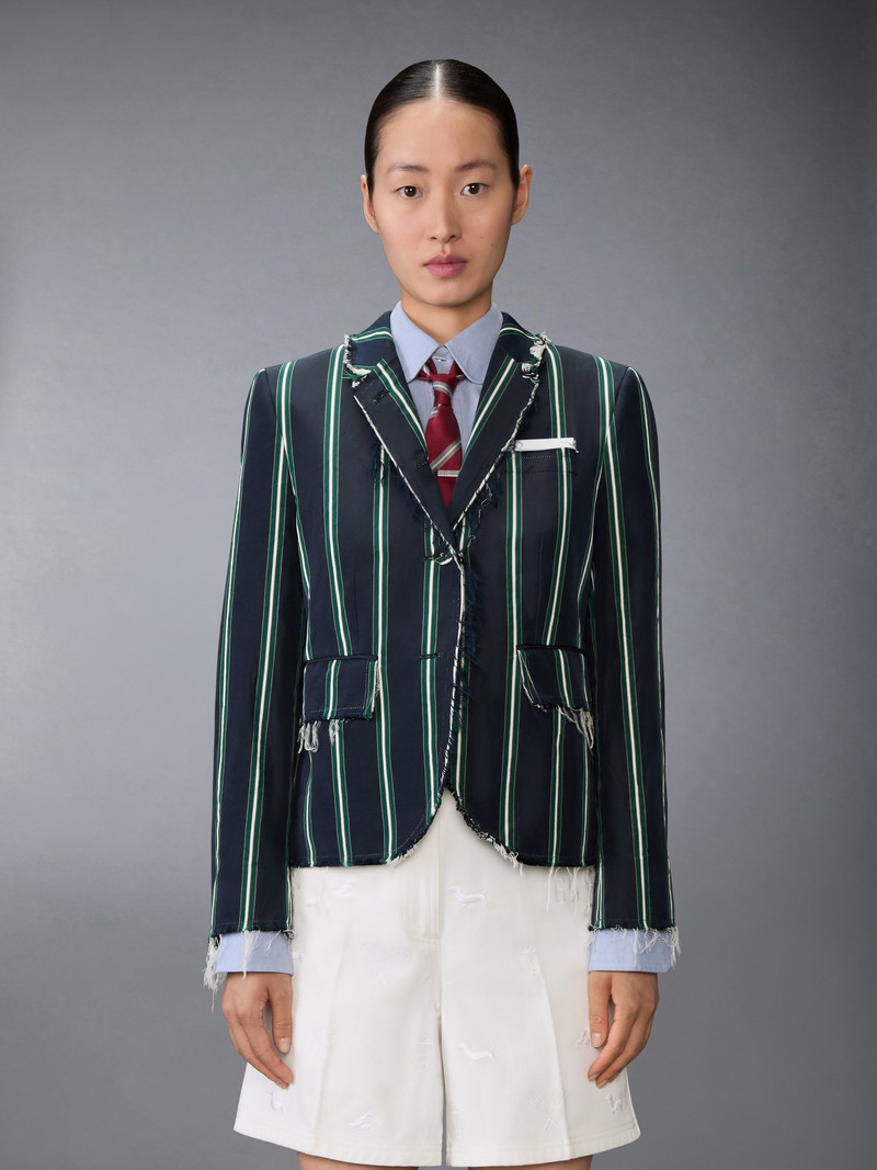 Thom Browne RAW EDGE SCHOOL STRIPE MOGADOR SPORTCOAT outlook