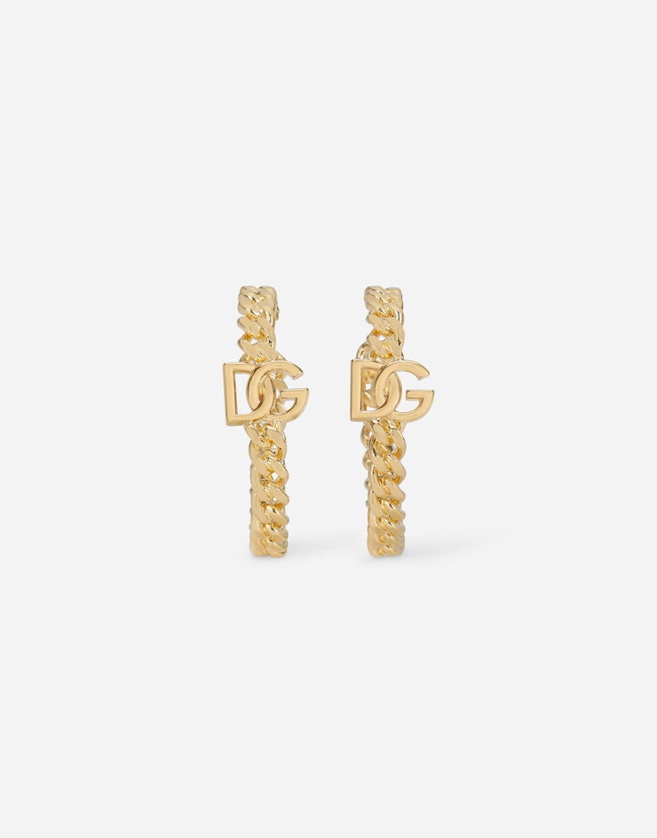 Creole earrings with DG logo - 1