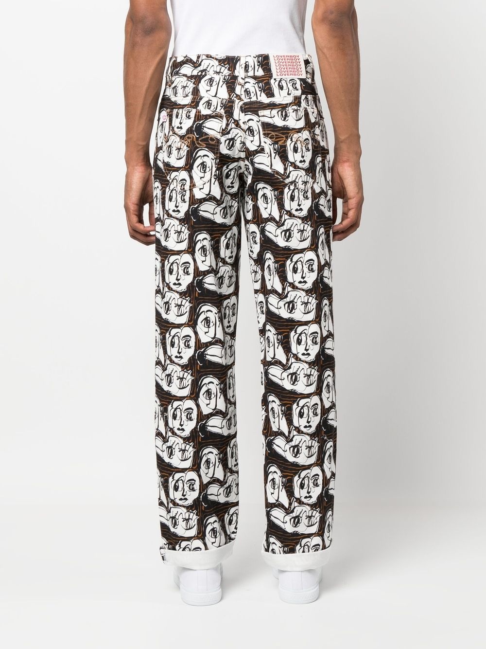 graphic-print cotton trousers - 4