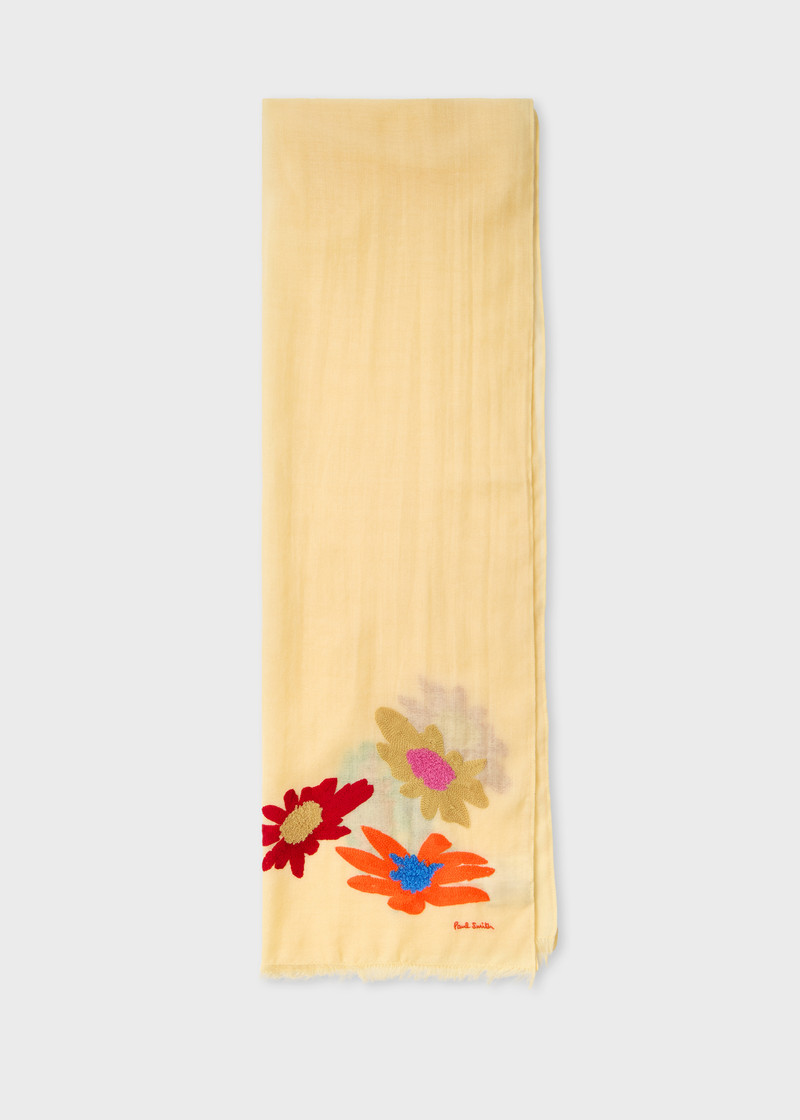 Women's Buttercup Yellow 'Desert Floral' Scarf 1