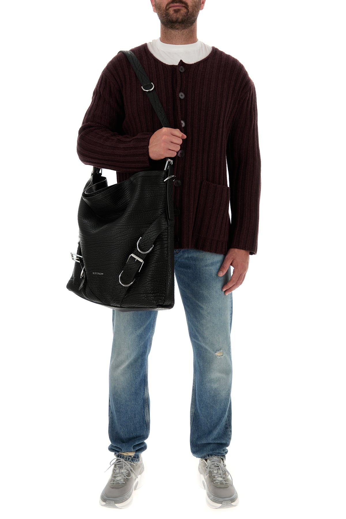 Burgundy cashmere cardigan - 6