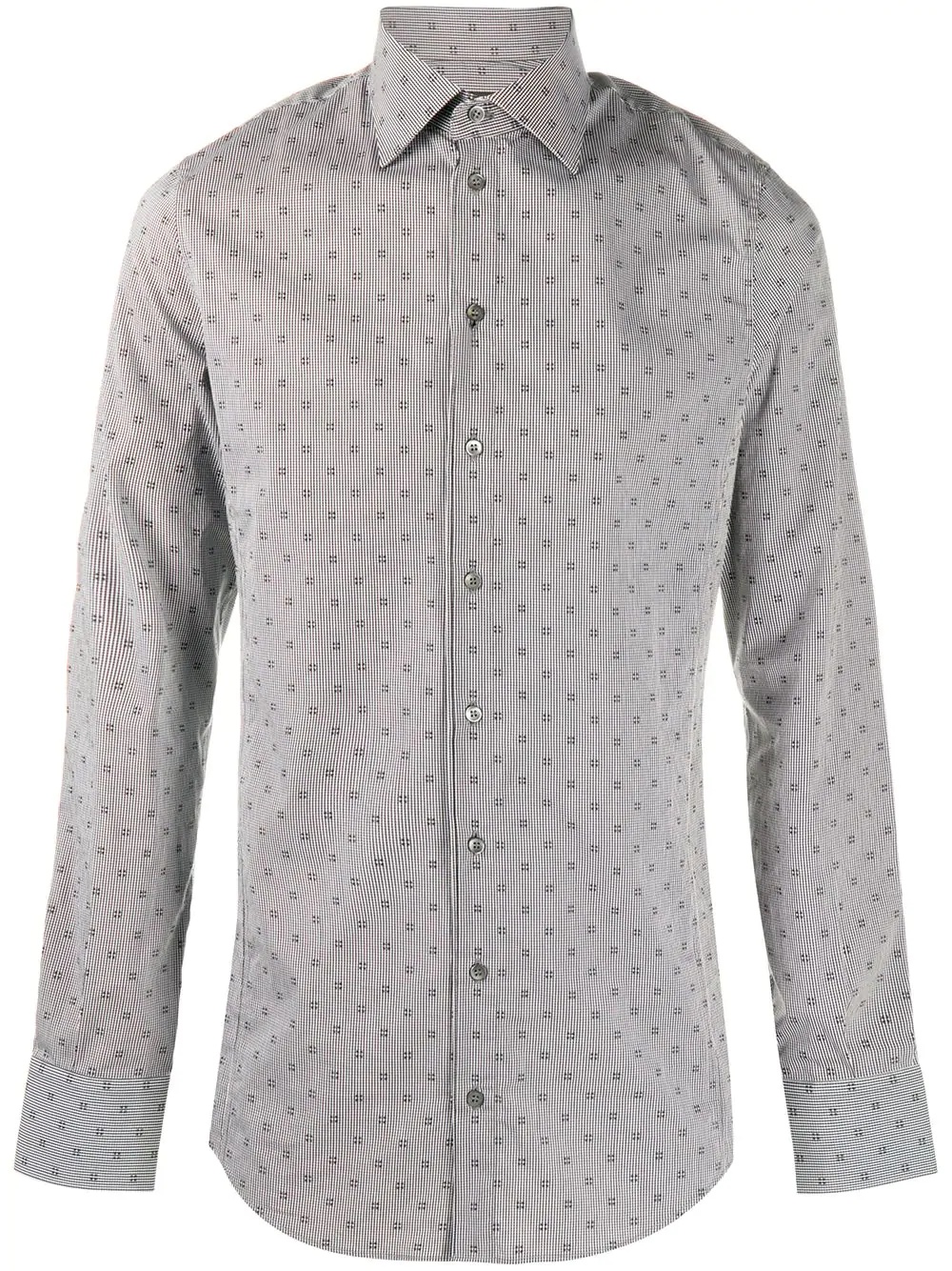 micro checked shirt - 1