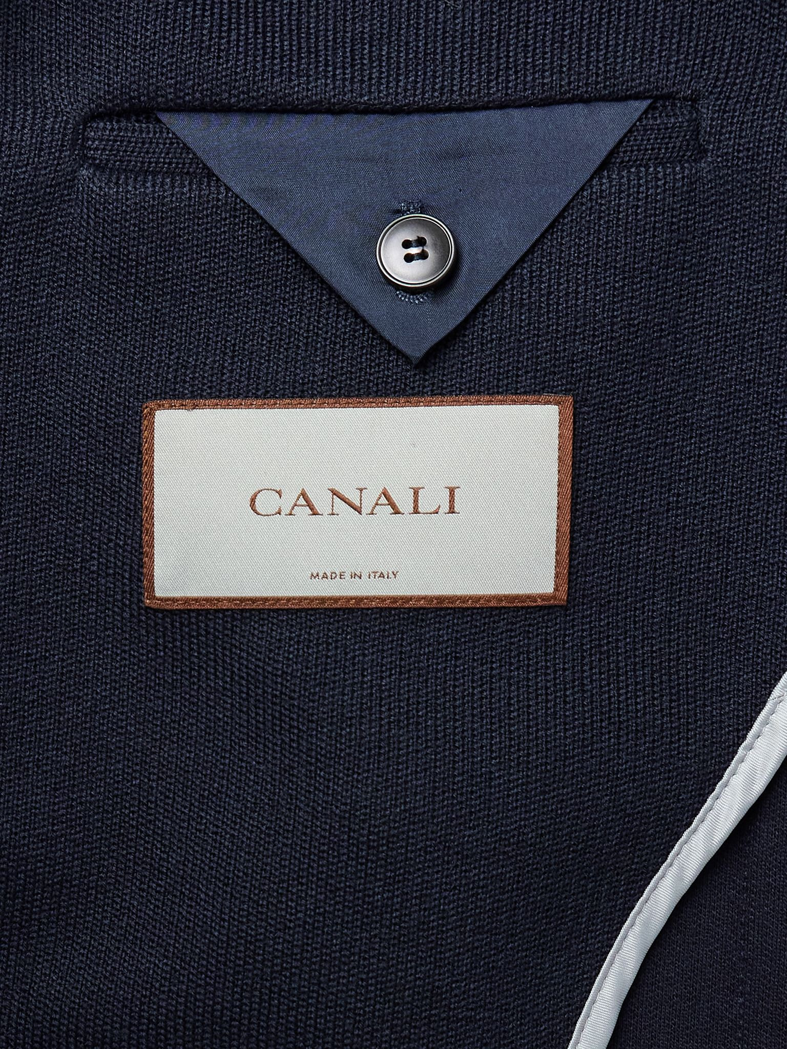 Wool and Cotton-Blend Jacket Blue - 5