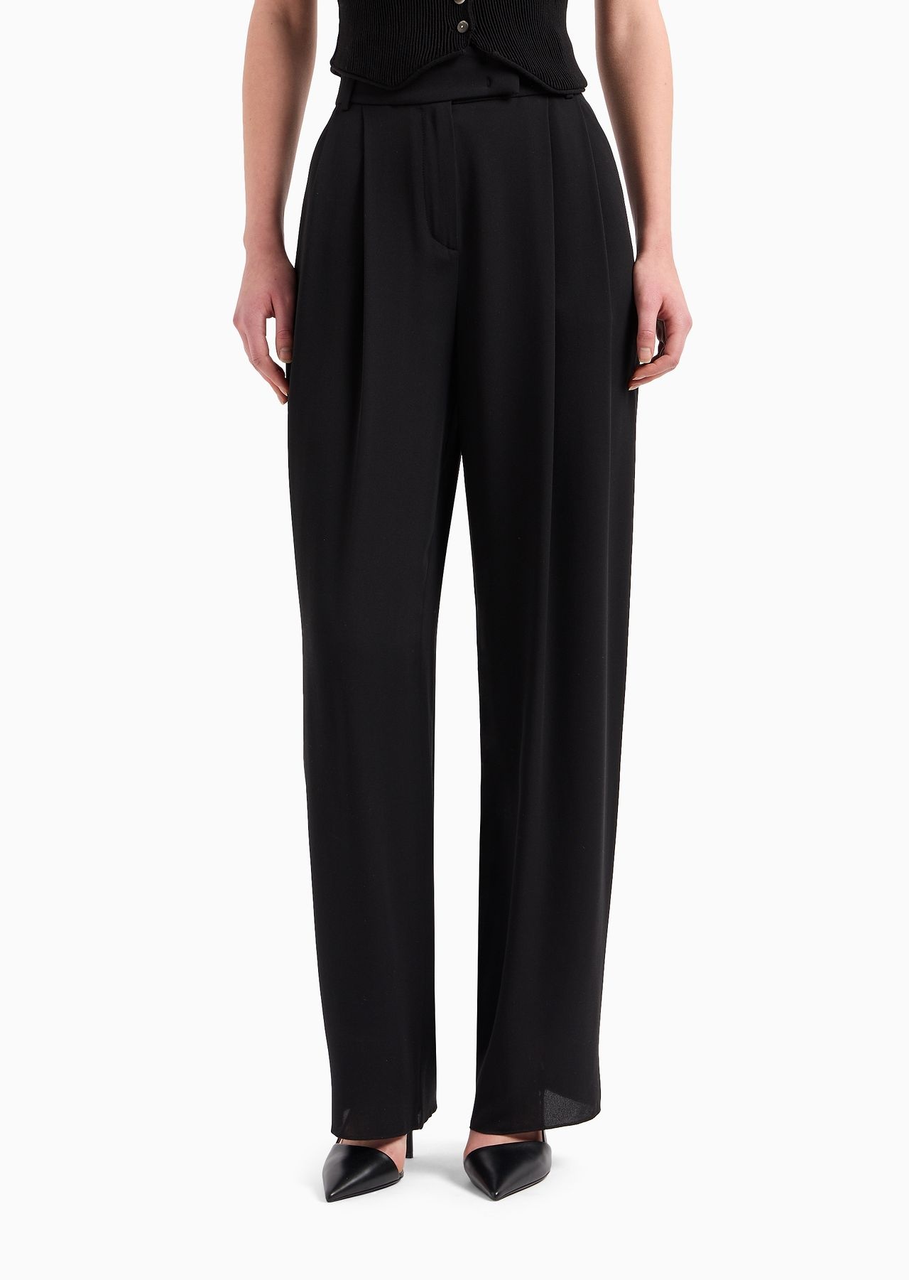 ASV triple silk-georgette double-pleat trousers - 2