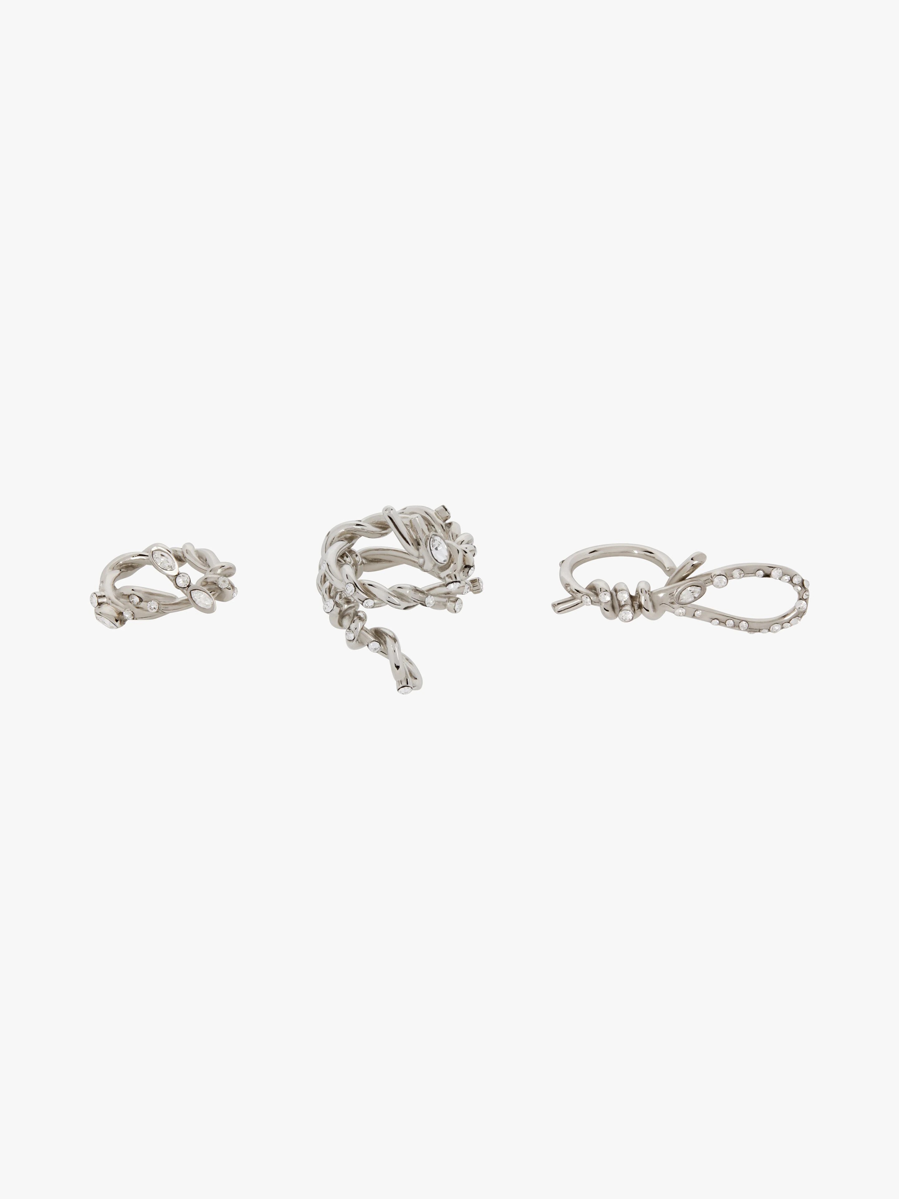 TWISTED RING SET IN METAL WITH CRYSTALS - 1