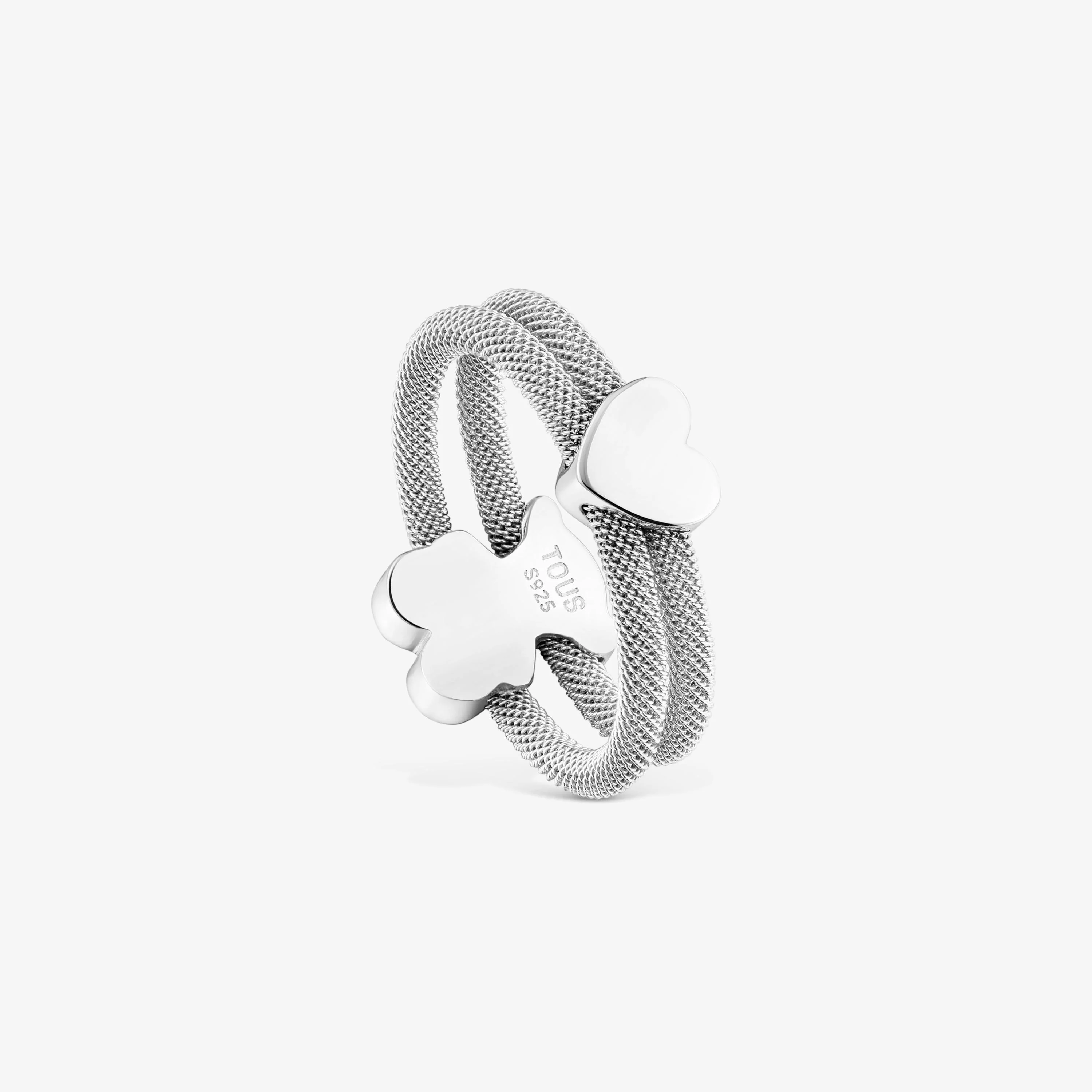 Silver double Ring Icon Mesh - 1