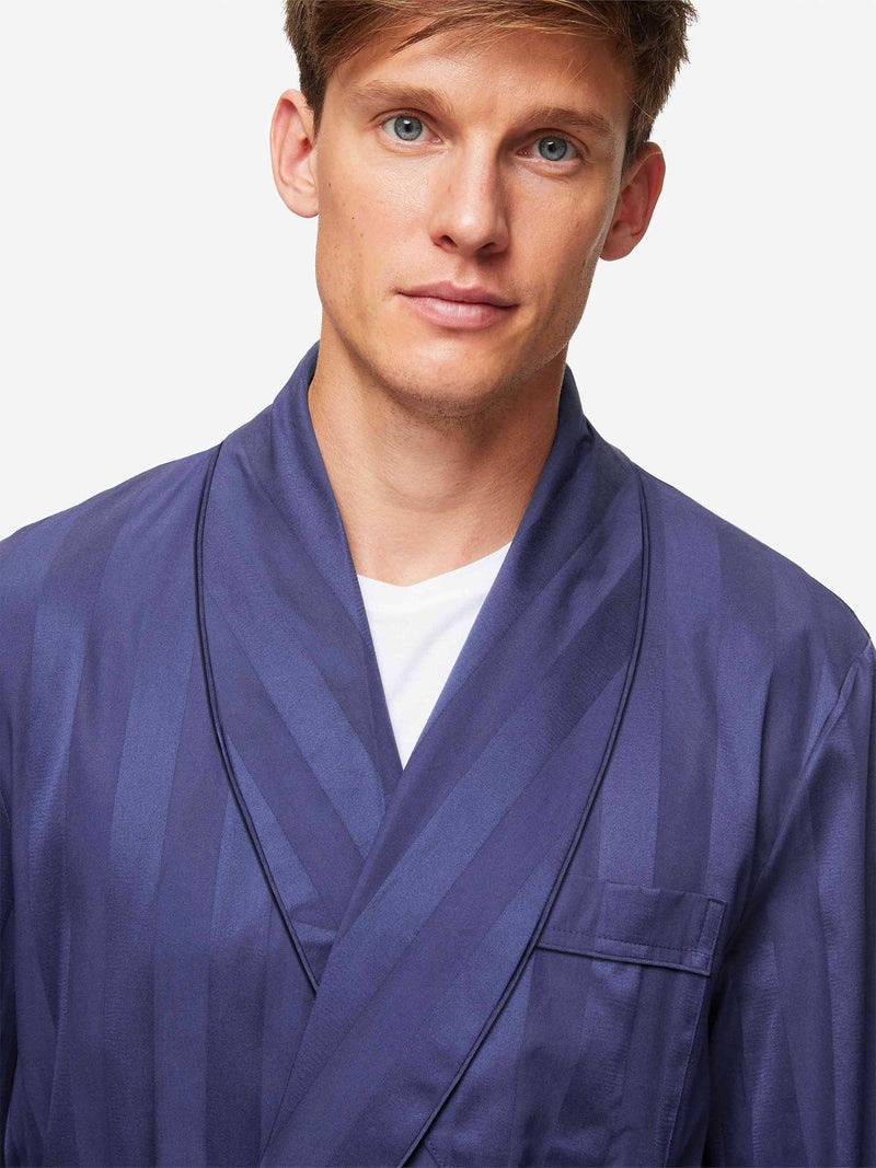 Men's Robe Lingfield Cotton Navy - 2