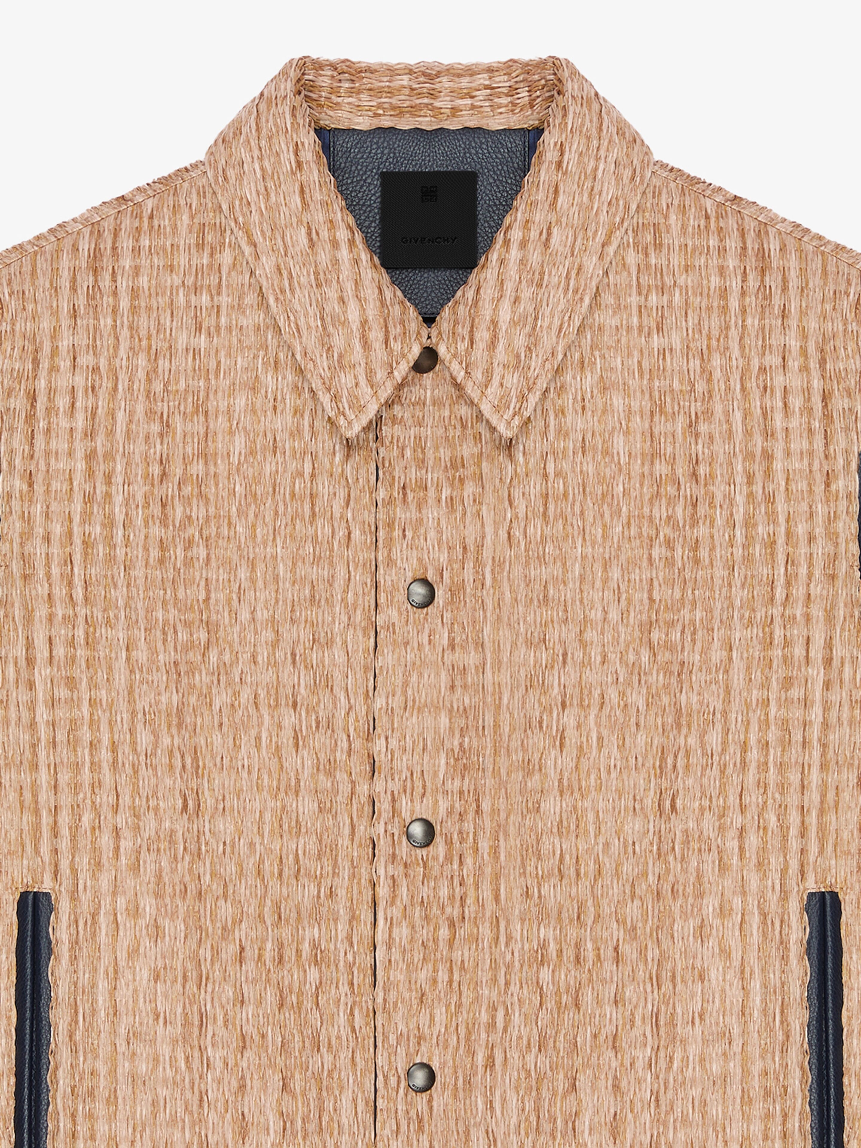 LE CLOS VARSITY JACKET IN RAFFIA AND LEATHER - 4