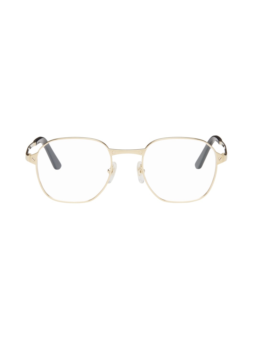 Gold Square Glasses - 1