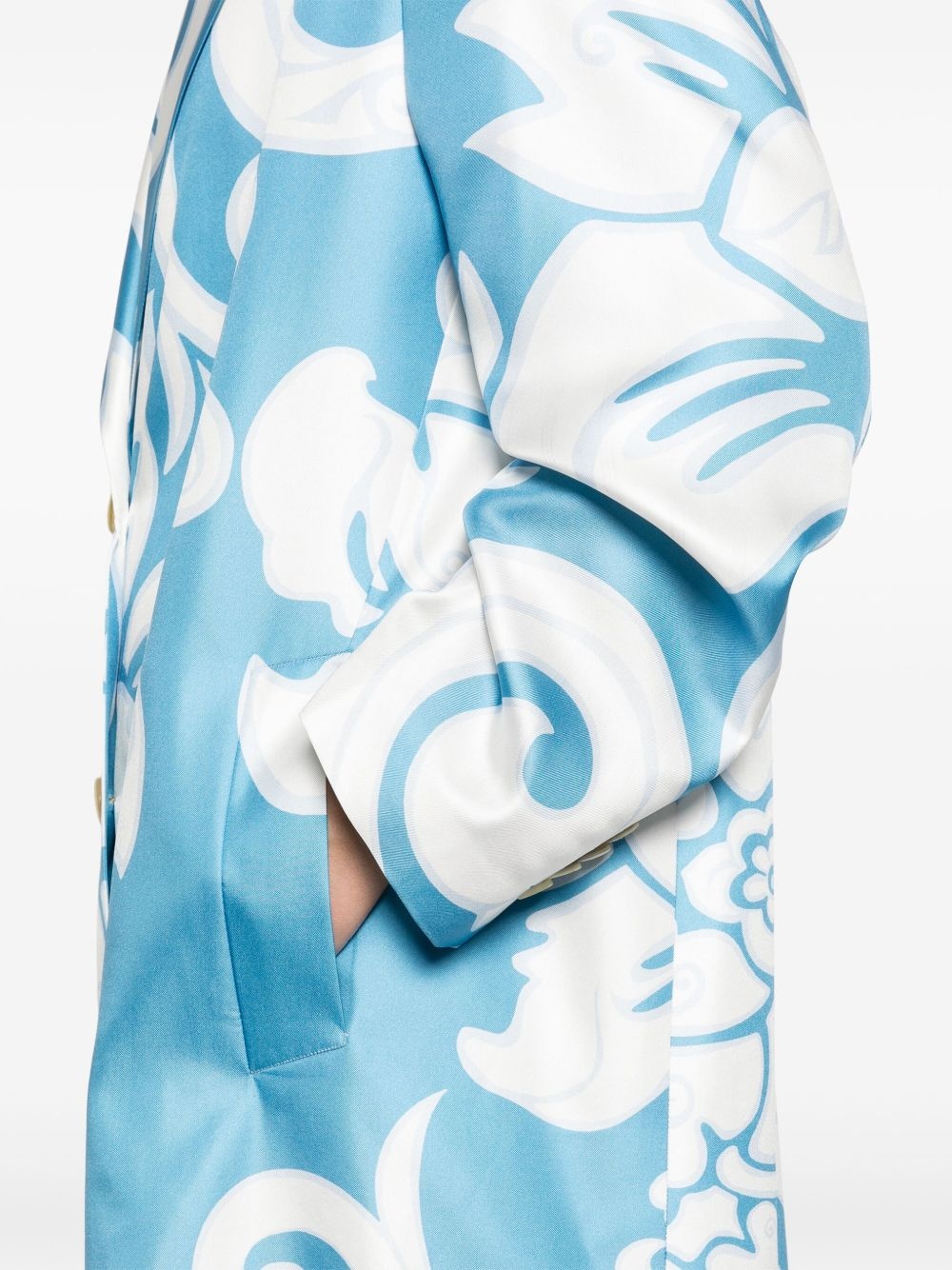 graphic-print silk coat - 5