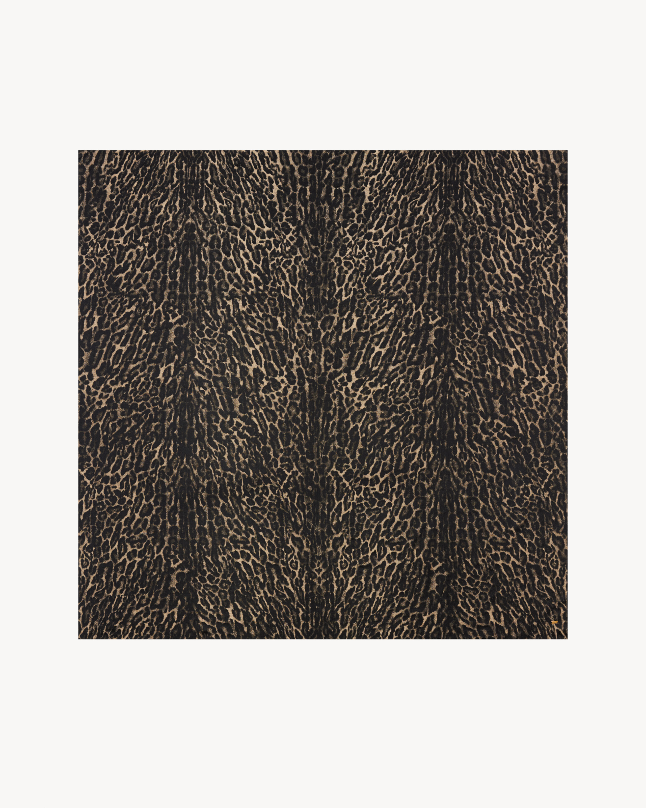 LARGE SQUARE SCARF IN LEOPARD SILK AND CASHMERE - 2