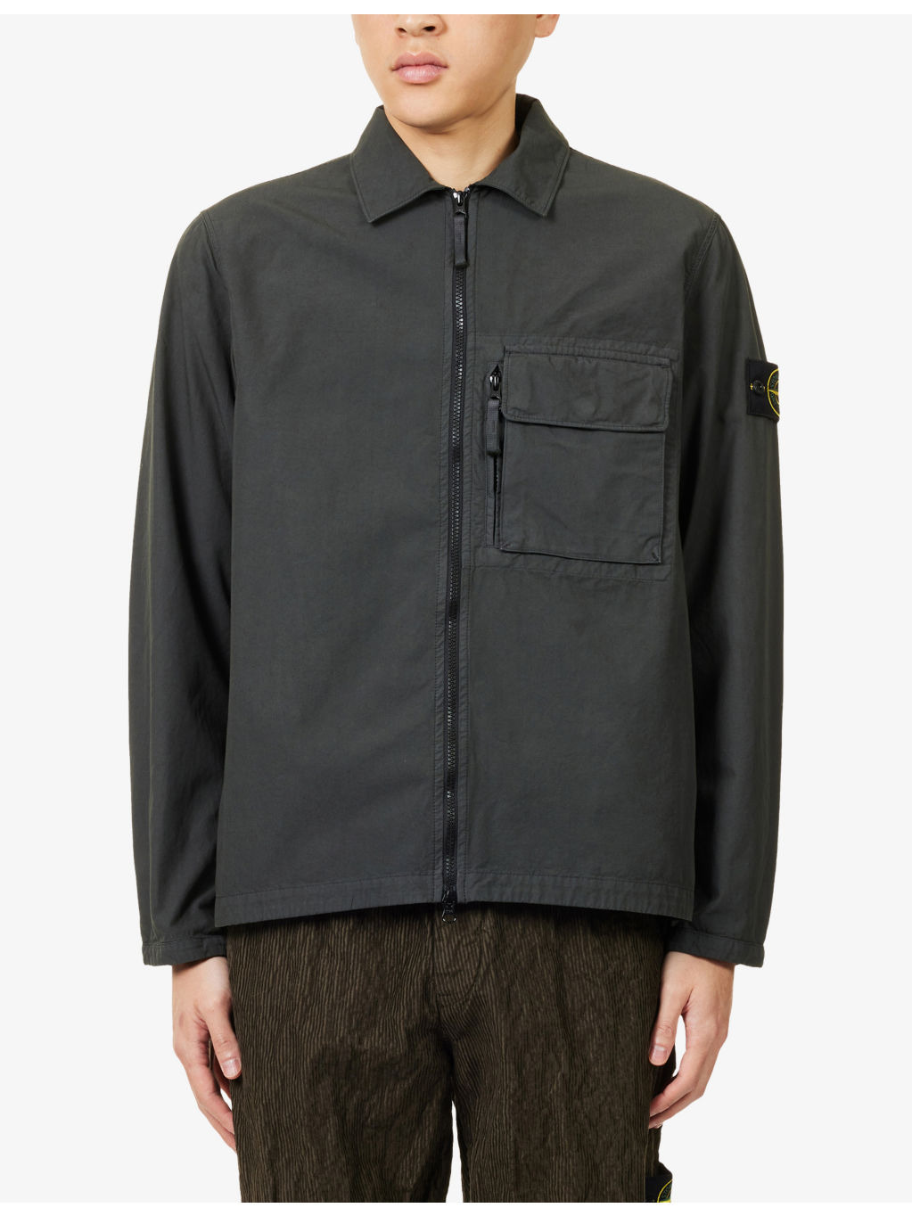 Canvas Weave Logo-Patch Cotton Jacket - 3