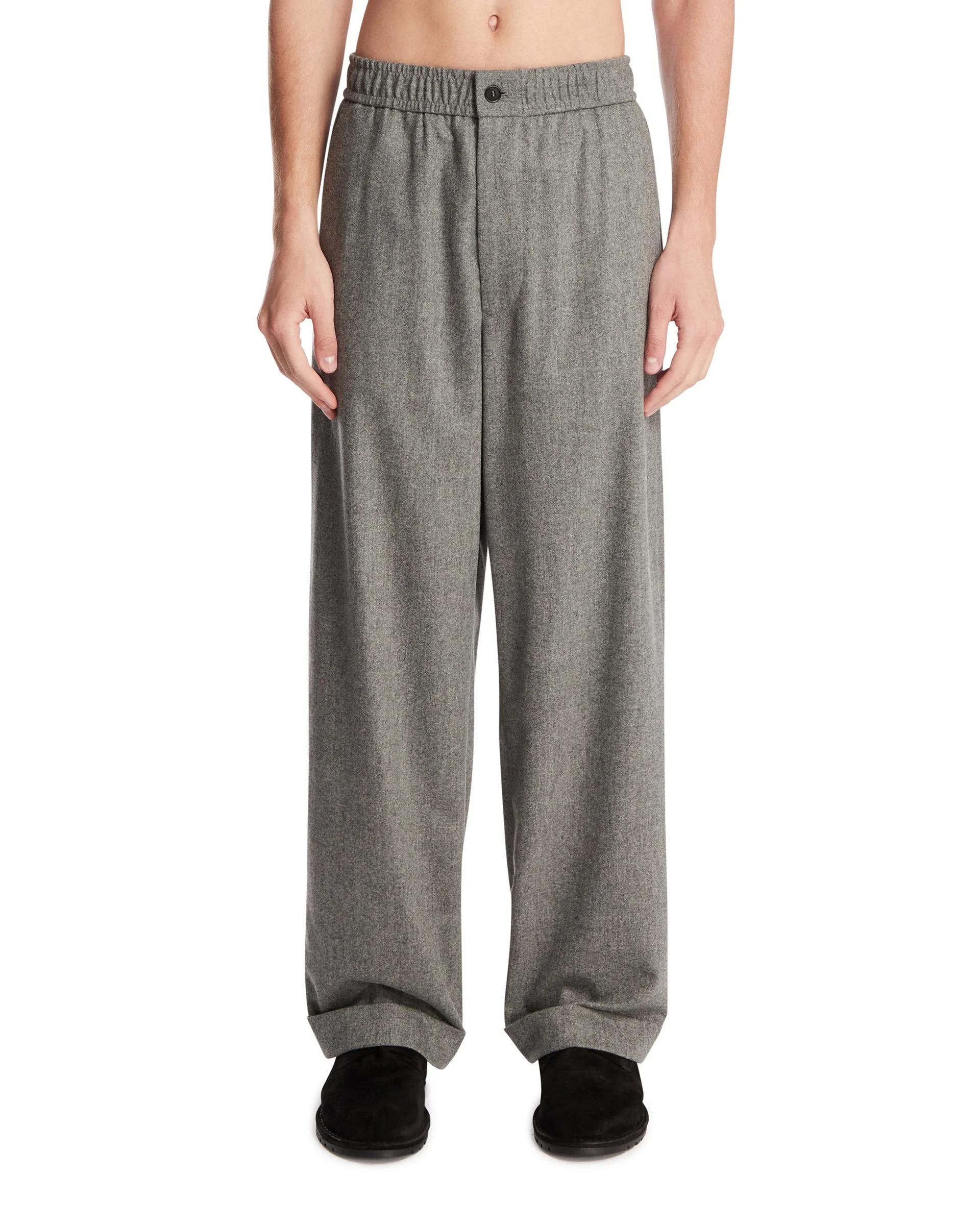 Gray Wool and Cashmere Trousers - 1