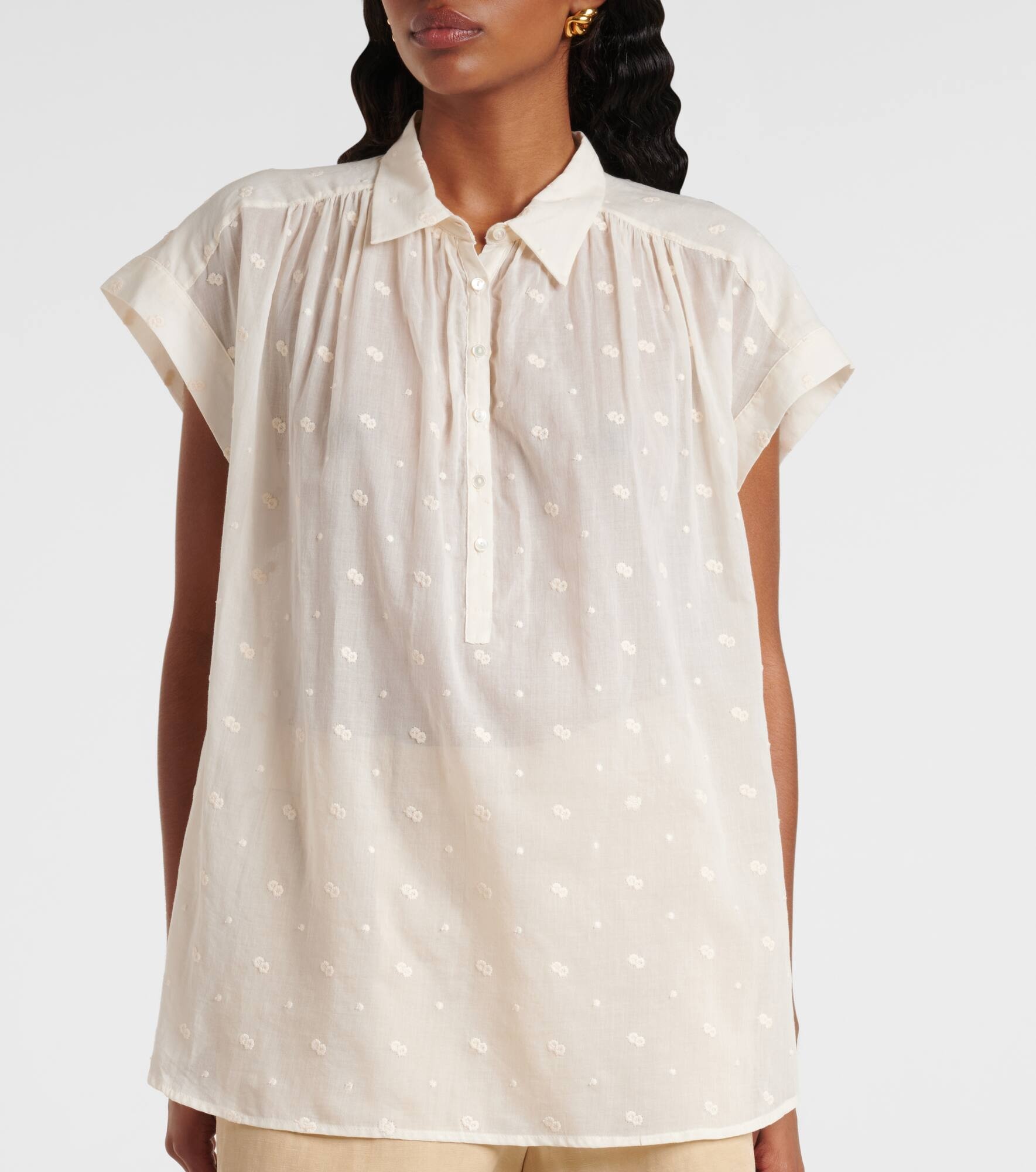 Embroidered cotton blouse - 6