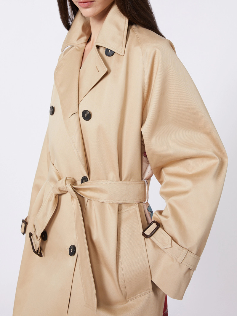 WKSNINFA Water-repellent gabardine trench coat with print - PLUM 5