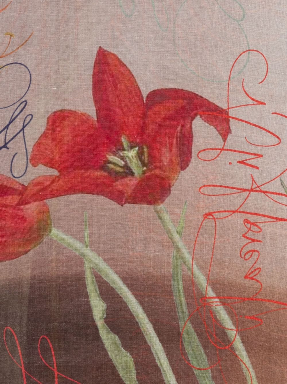 floral-print silk scarf - 2