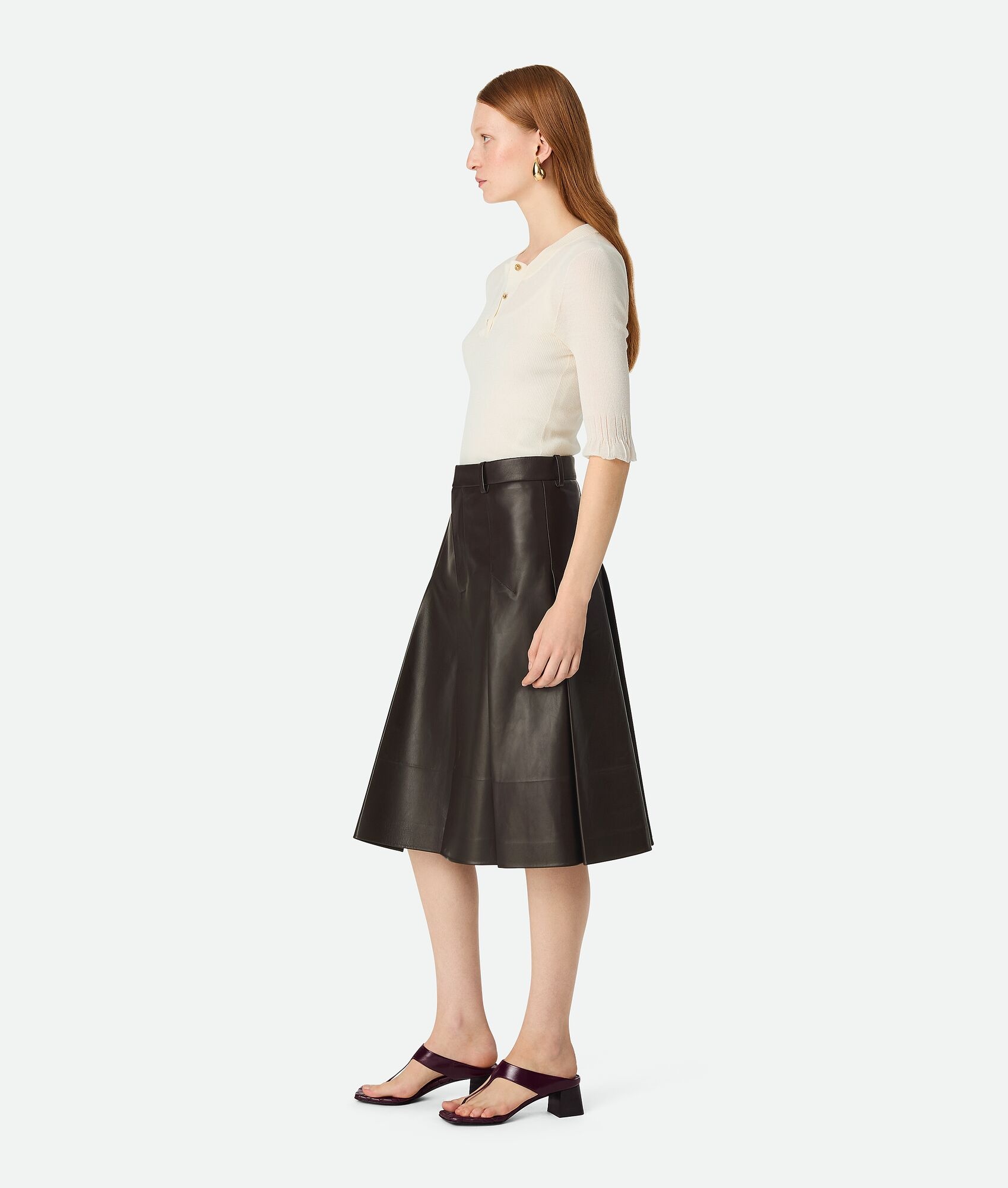Leather Pleated Skirt - 2