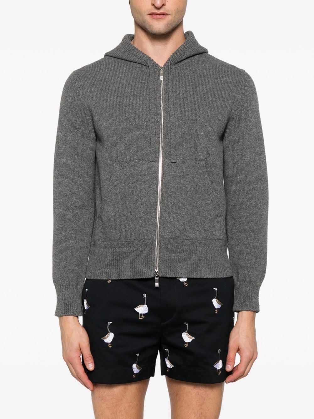 intarsia zip-up hoodie - 3
