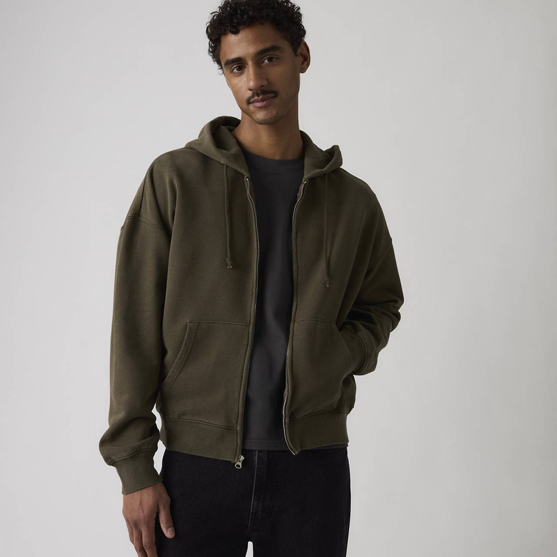 HAYES BOXY GRUNGE WASH FULL-ZIP SWEATSHIRT 1