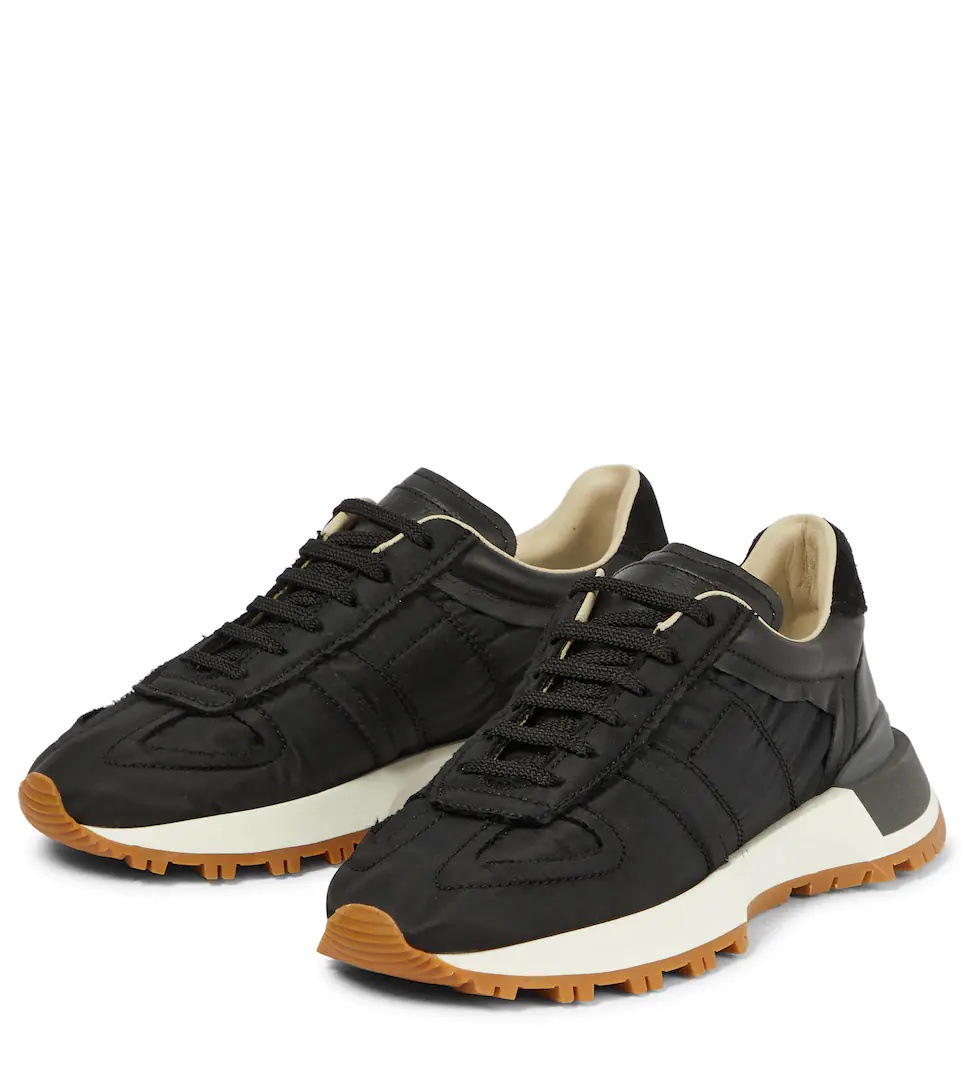 Nylon and suede sneakers - 5