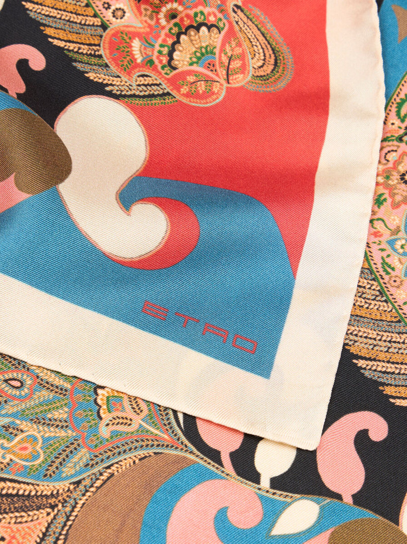 SILK SCARF WITH FLORAL PAISLEY MOTIF 3