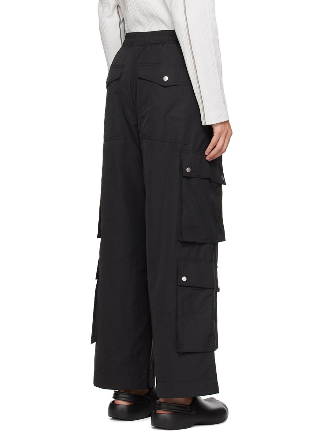 Black Drawstring Cargo Pants - 3
