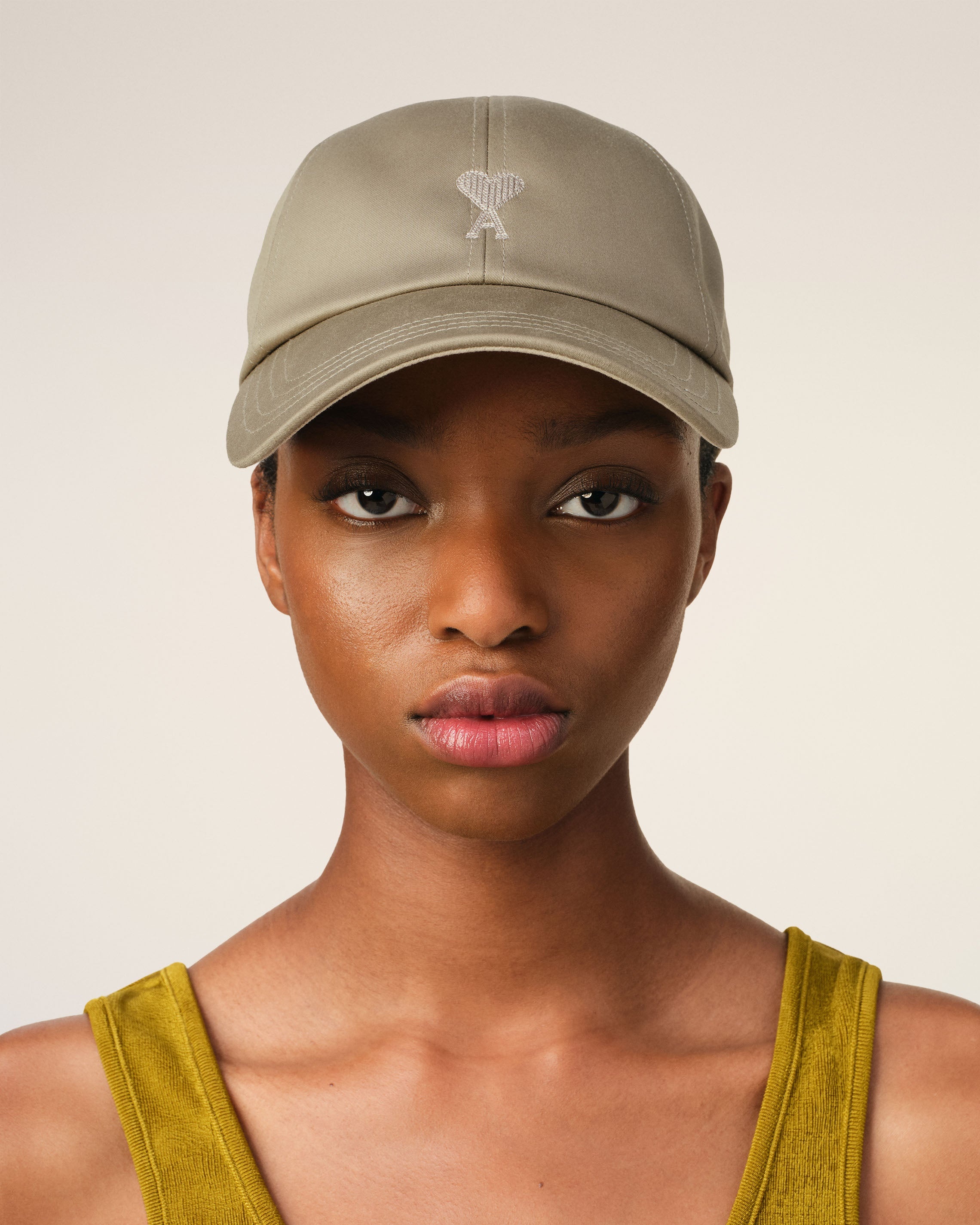 GREEN COTTON AMI DE COEUR EMBROIDERY CAP - 2