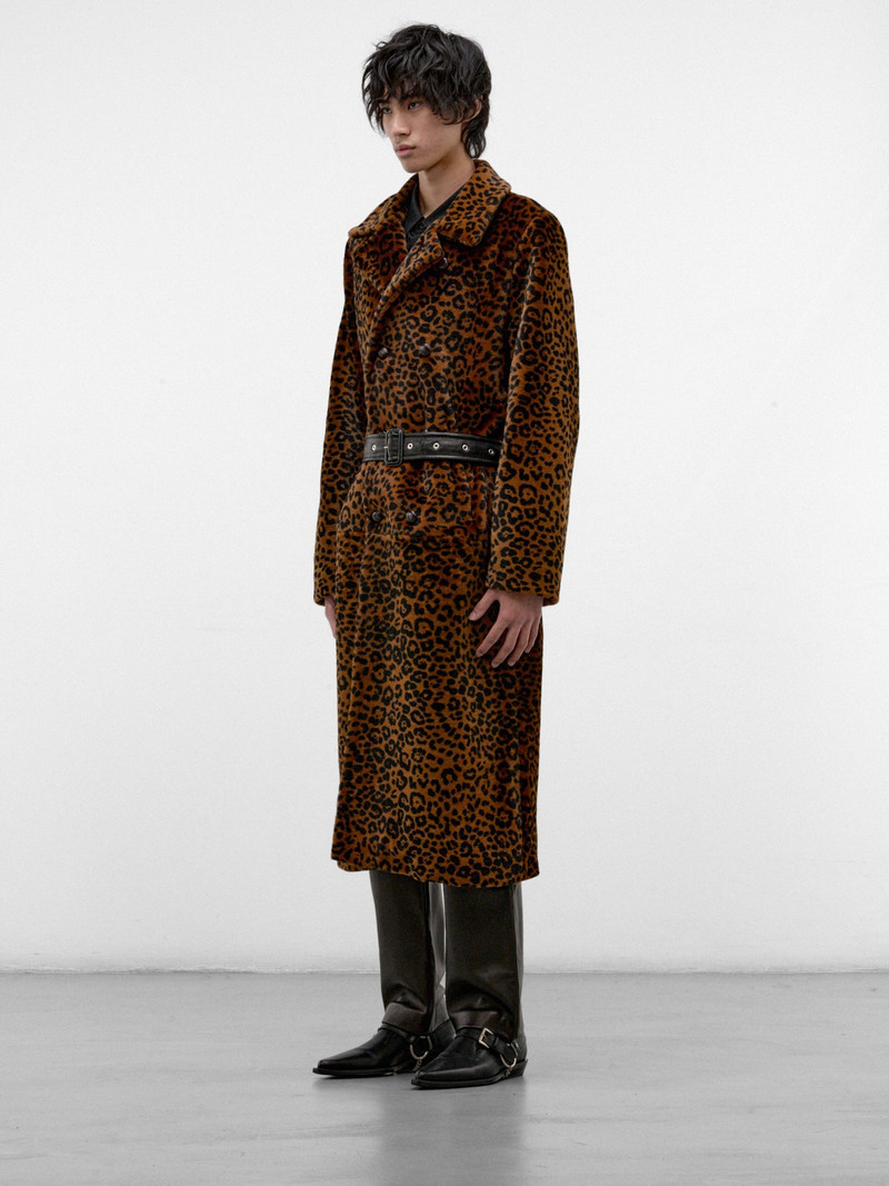 Cheetah Shearling Belted Coat 2