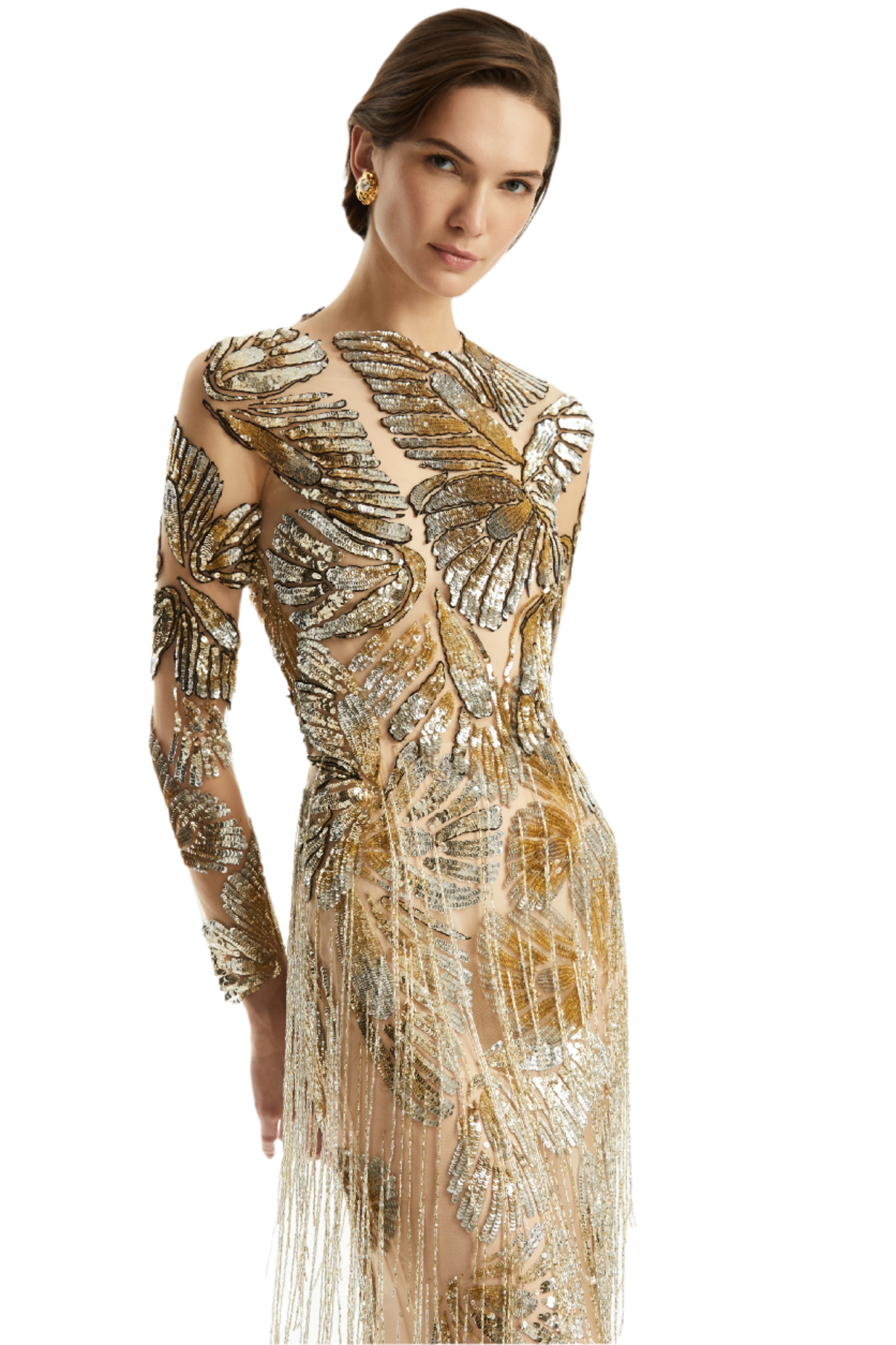 BUTTERFLY EMBROIDERED TULLE GOWN - 3