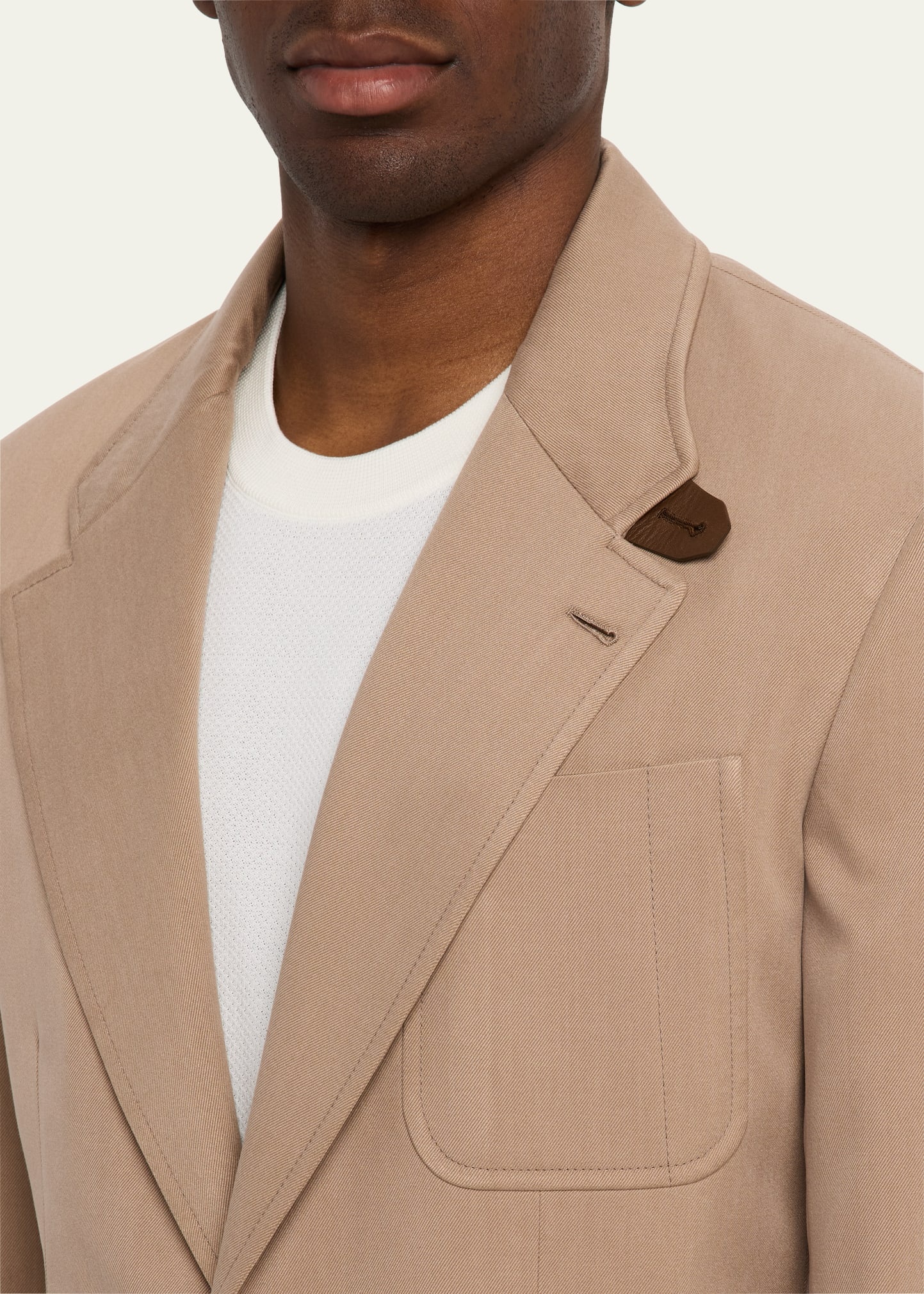 Men's Silk Leather-Trim Travel Jacket - 7