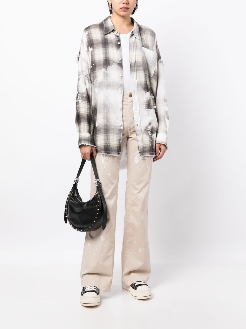 paint-splatter flared trousers - 2