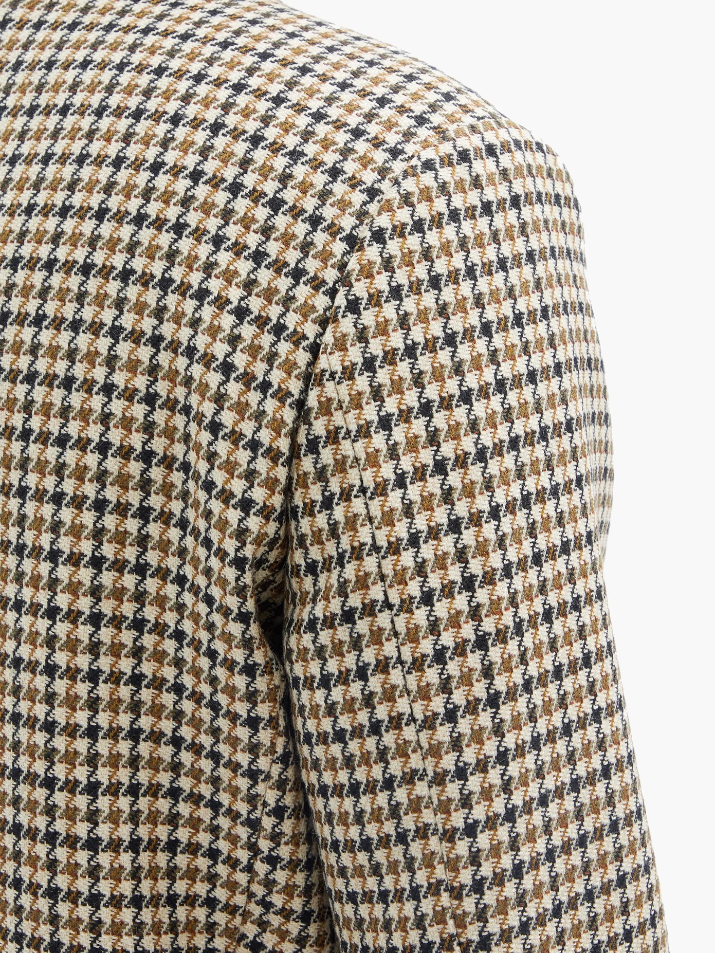 Single-breasted houndstooth-check wool overcoat - 3