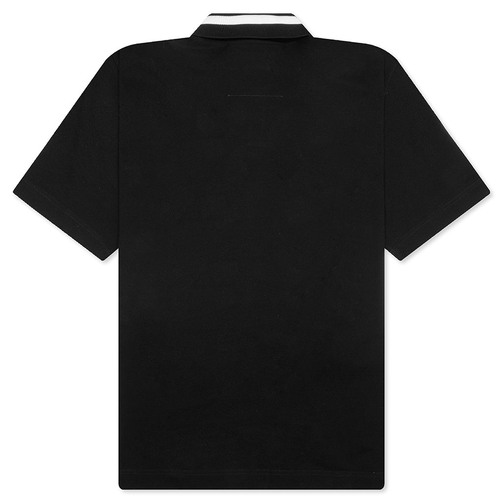CREST POLO SHIRT WITH CASUAL POCKET - BLACK - 2