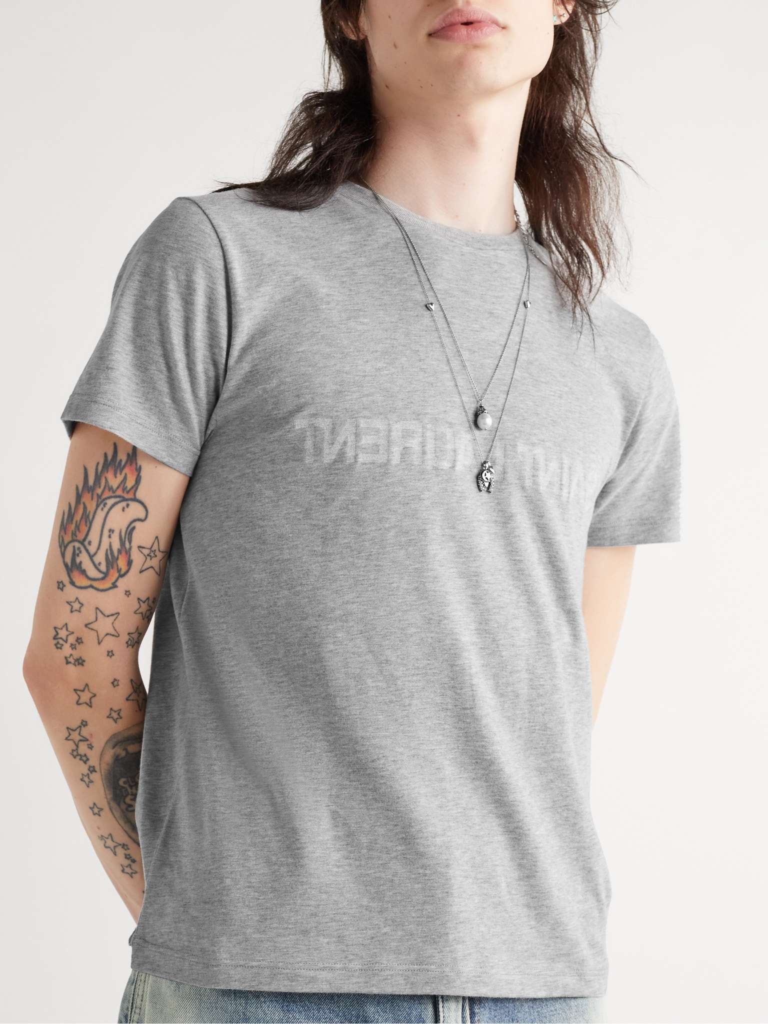 Distressed Logo-Print Cotton-Jersey T-Shirt - 4