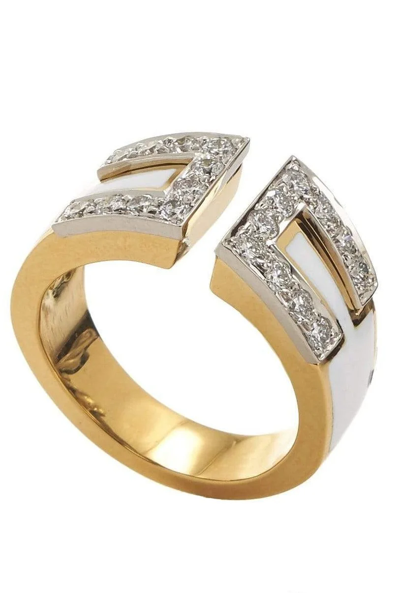 White Enamel Gap Ring - 1