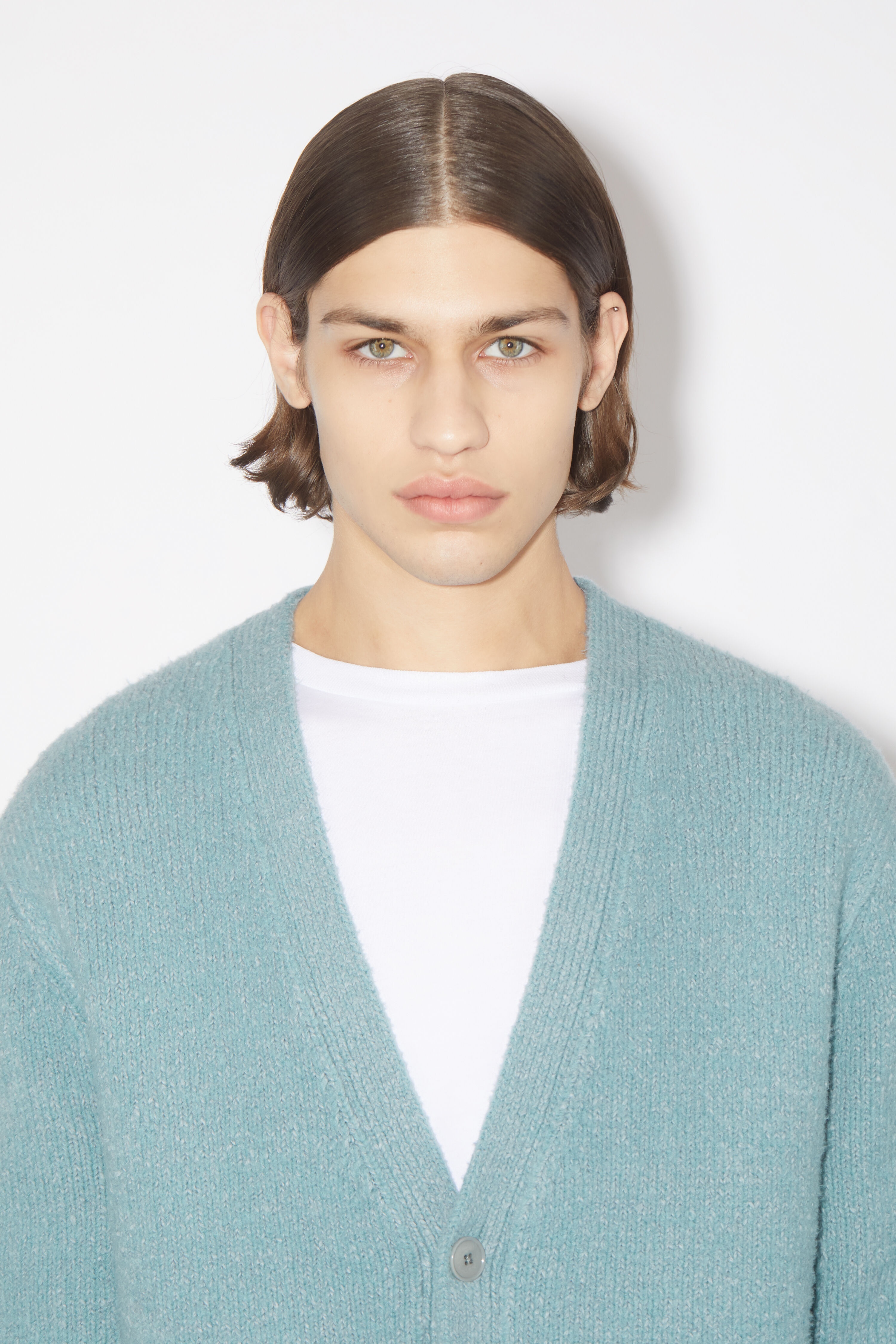 Wool blend cardigan - Mineral blue - 5