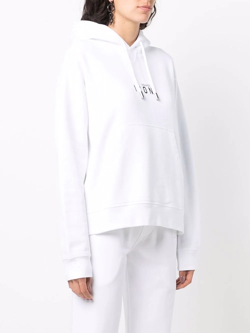 logo drawstring hoodie - 3