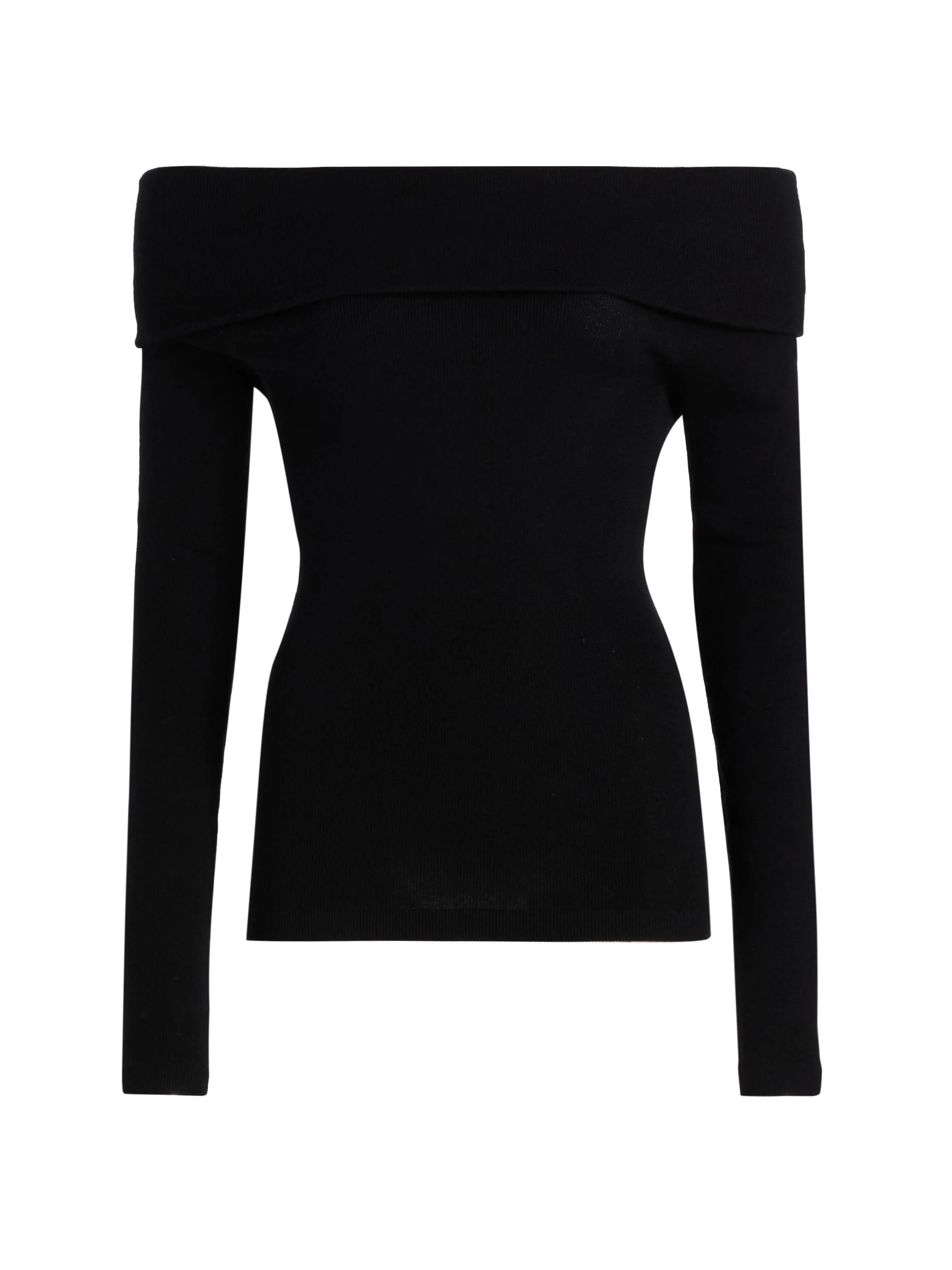 Women's Claudina Cotton-Cashmere Off-the-Shoulder Top - Black - 1