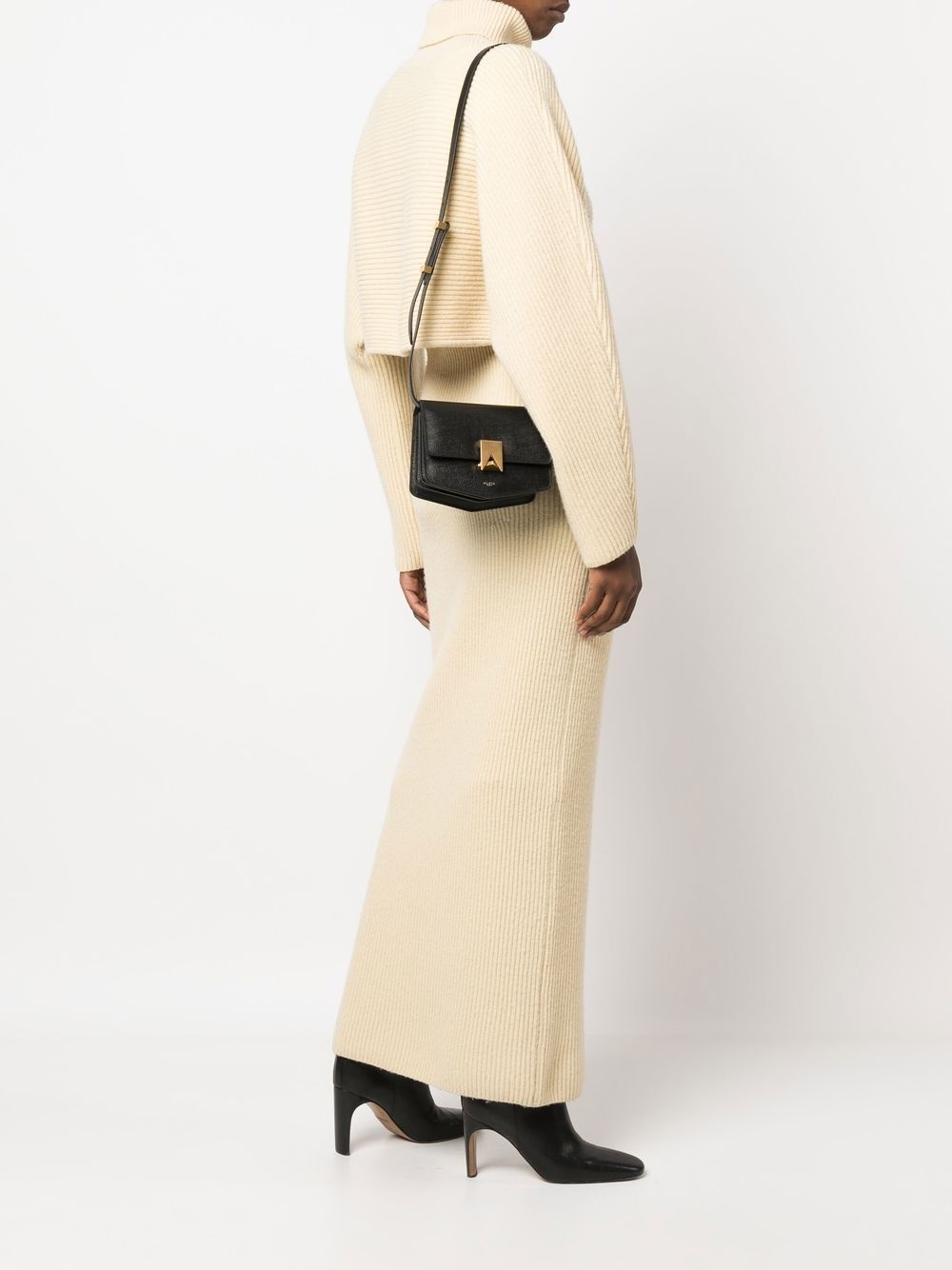 textured leather shoulder bag - 2