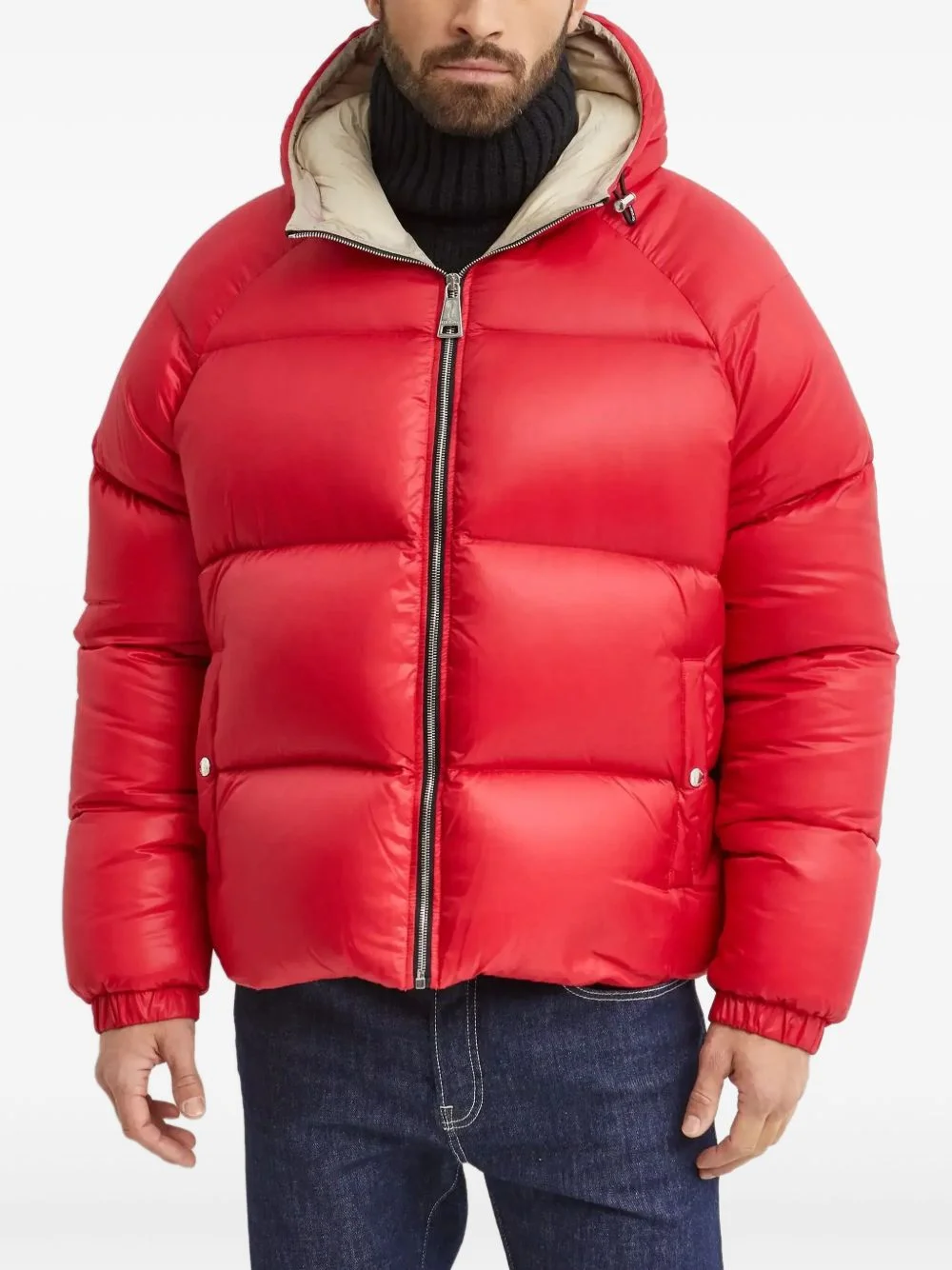 hooded zip puffer jacket - 1