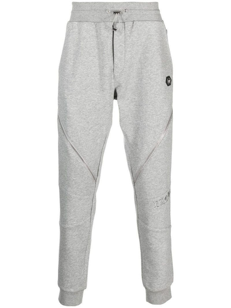 Constructed decorative-zip cotton track pants 1